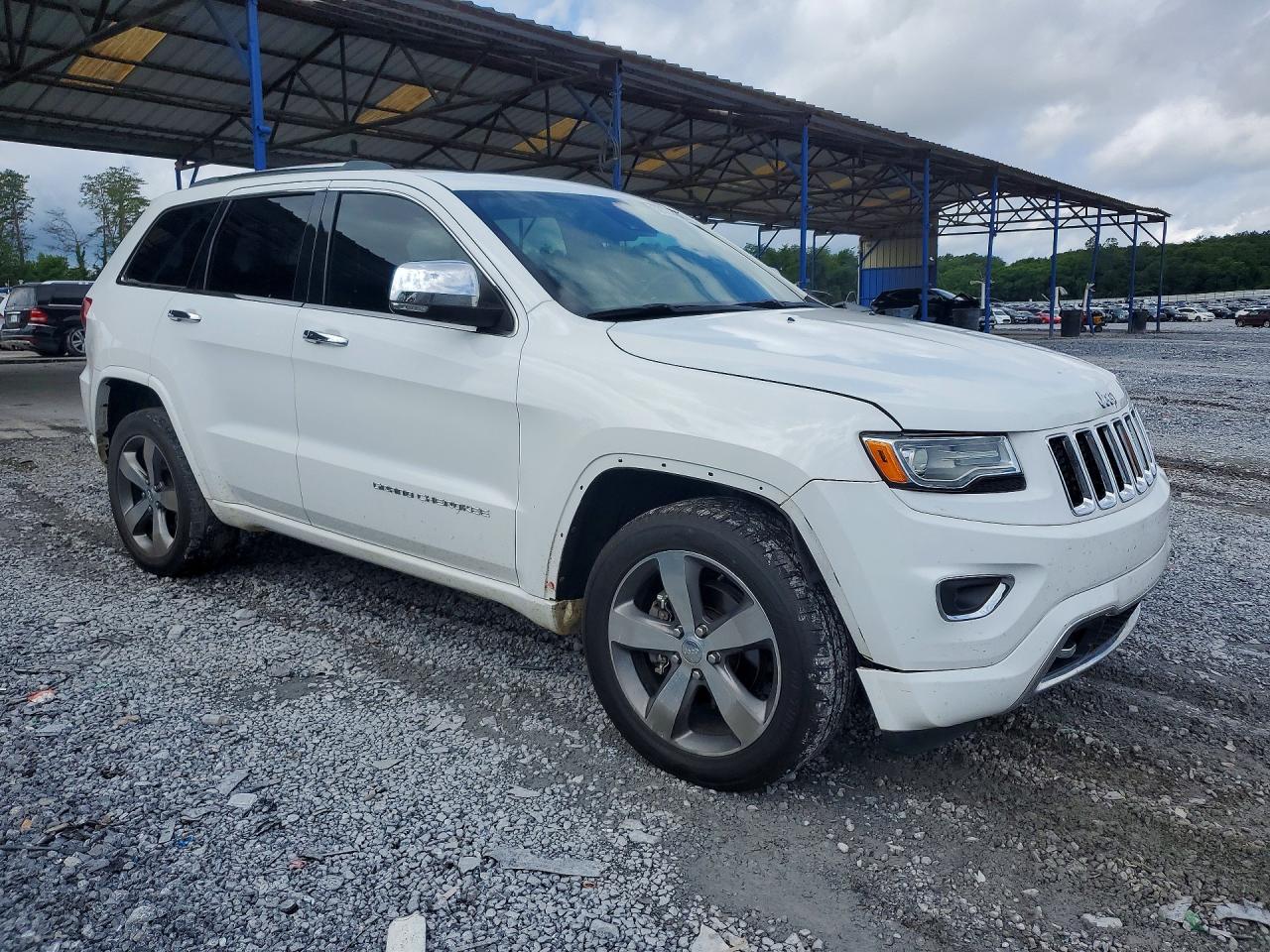 2015 Jeep Grand Cherokee Overland White vin: 1C4RJECG4FC744458