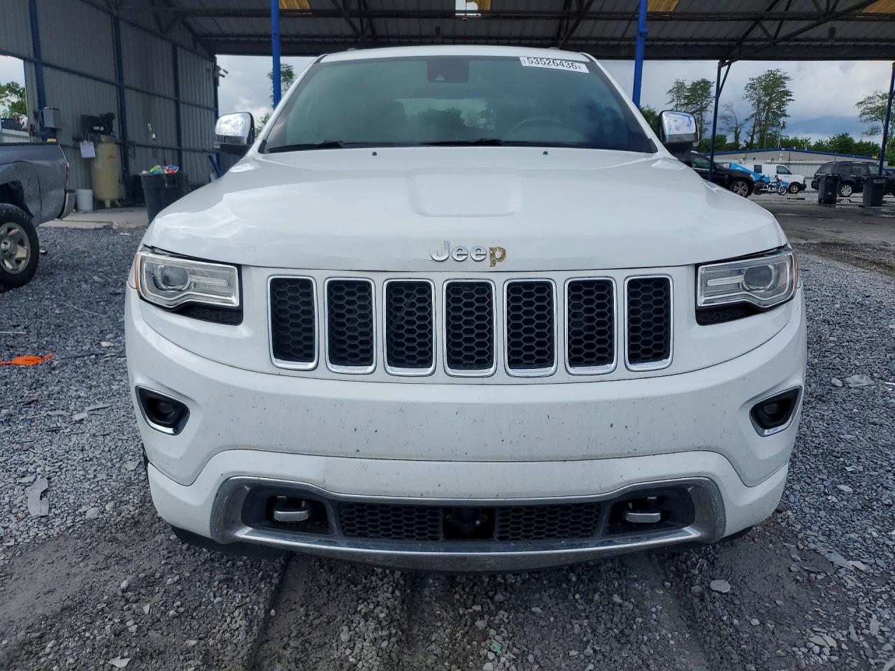 2015 Jeep Grand Cherokee Overland White vin: 1C4RJECG4FC744458