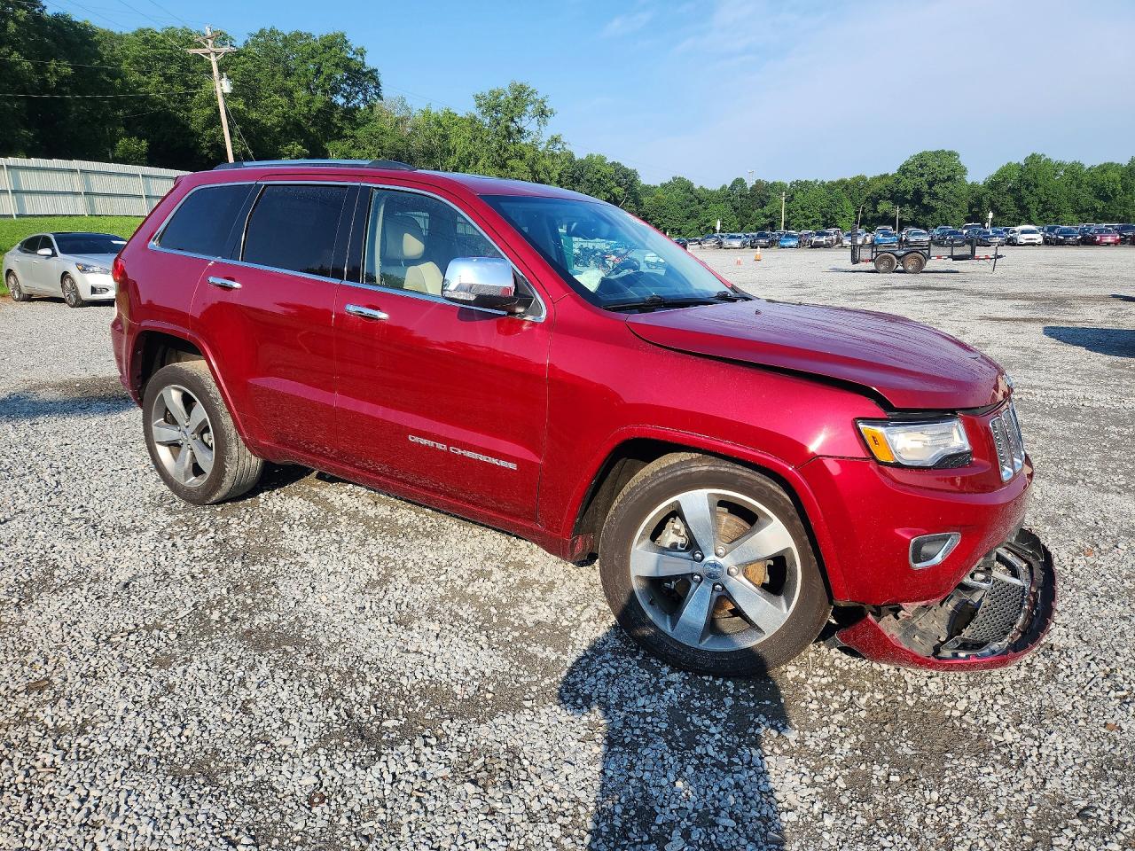2015 Jeep Grand Cherokee Overland Red vin: 1C4RJECG4FC856659