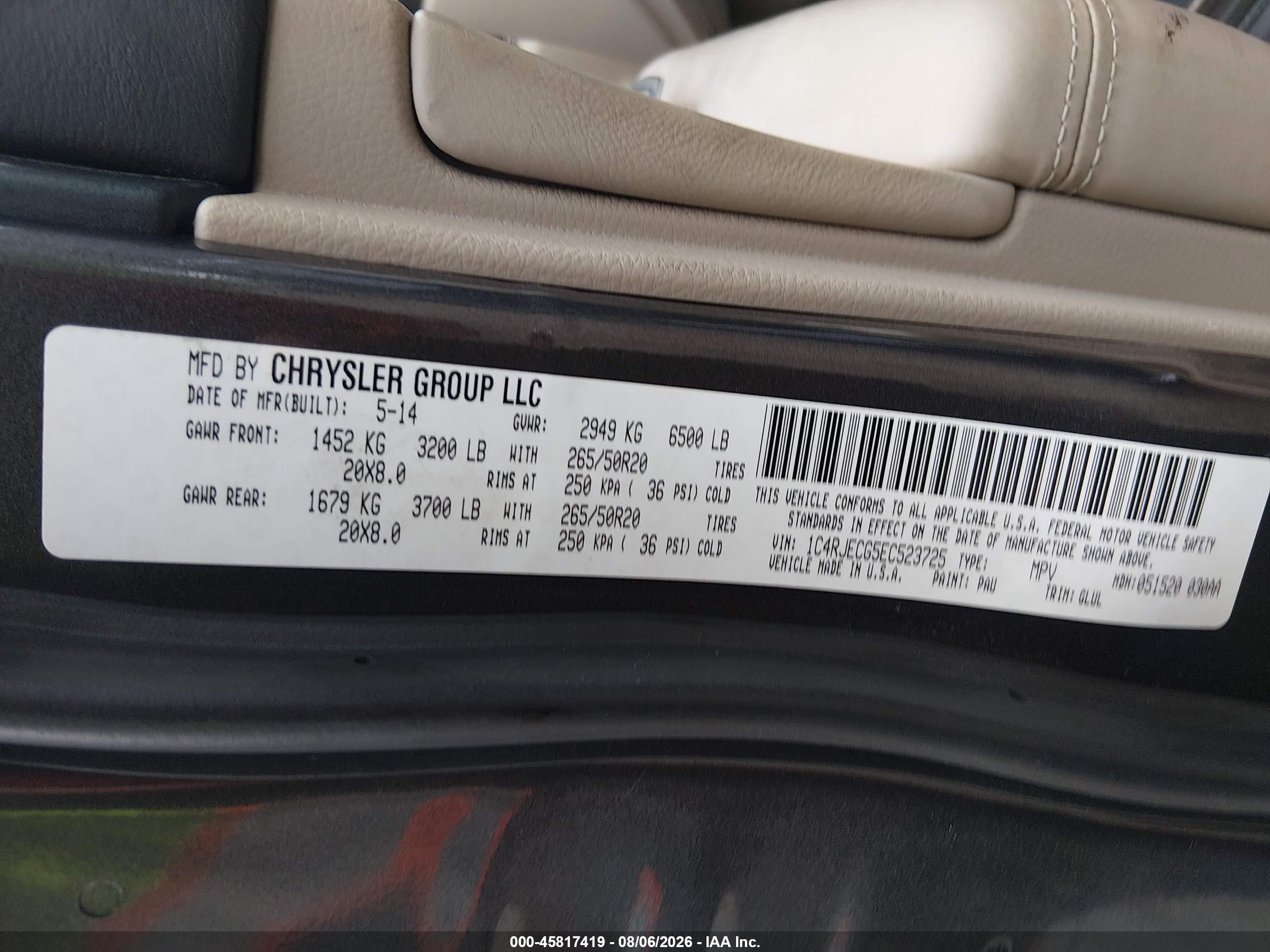 2014 Jeep Grand Cherokee Overland Gray vin: 1C4RJECG5EC523725