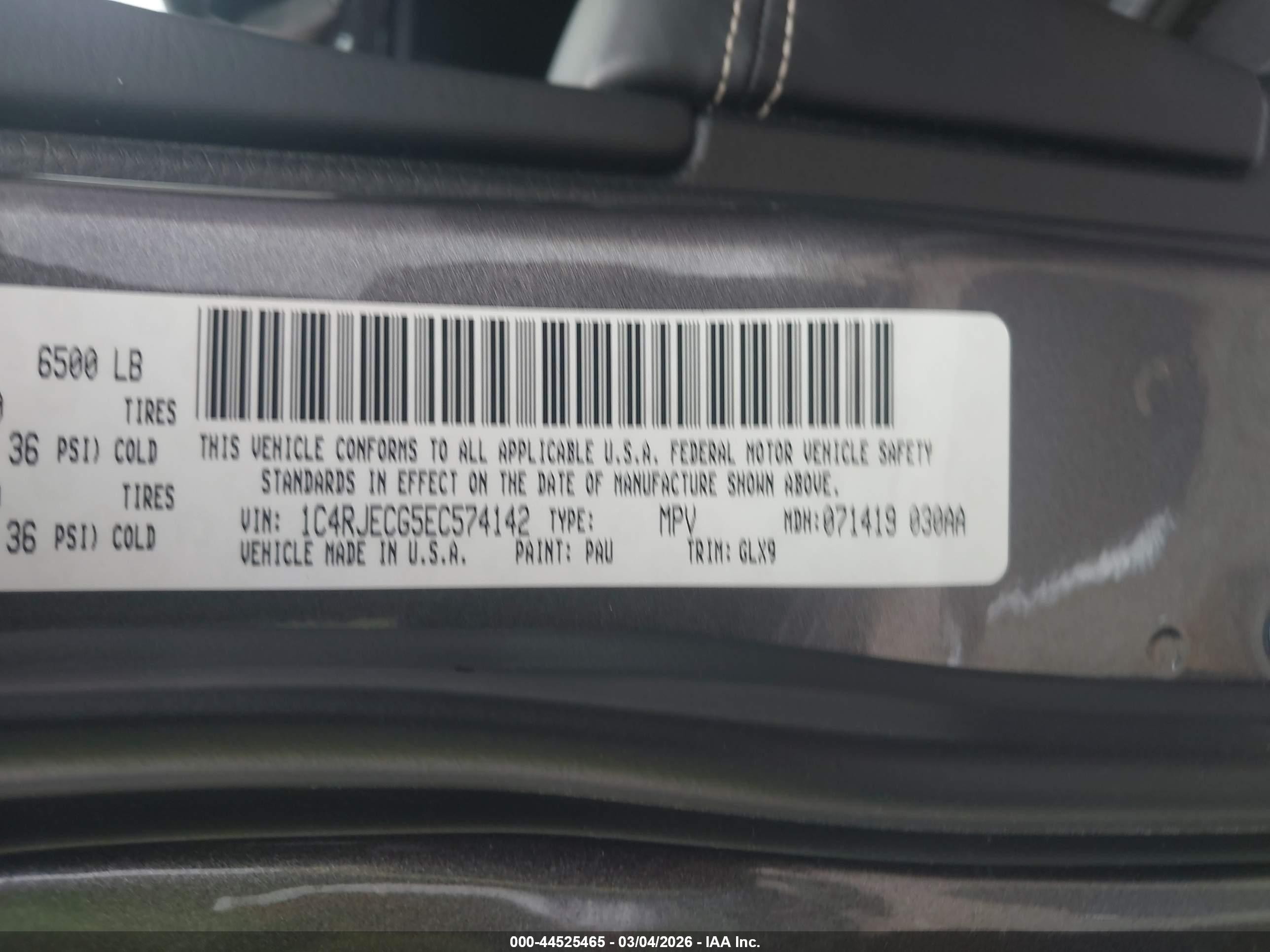 2014 Jeep Grand Cherokee Overland Gray vin: 1C4RJECG5EC574142