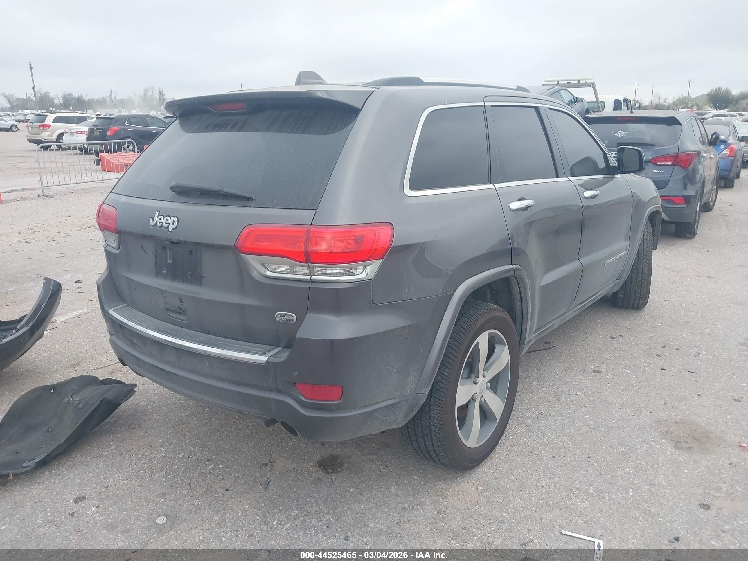 2014 Jeep Grand Cherokee Overland Gray vin: 1C4RJECG5EC574142