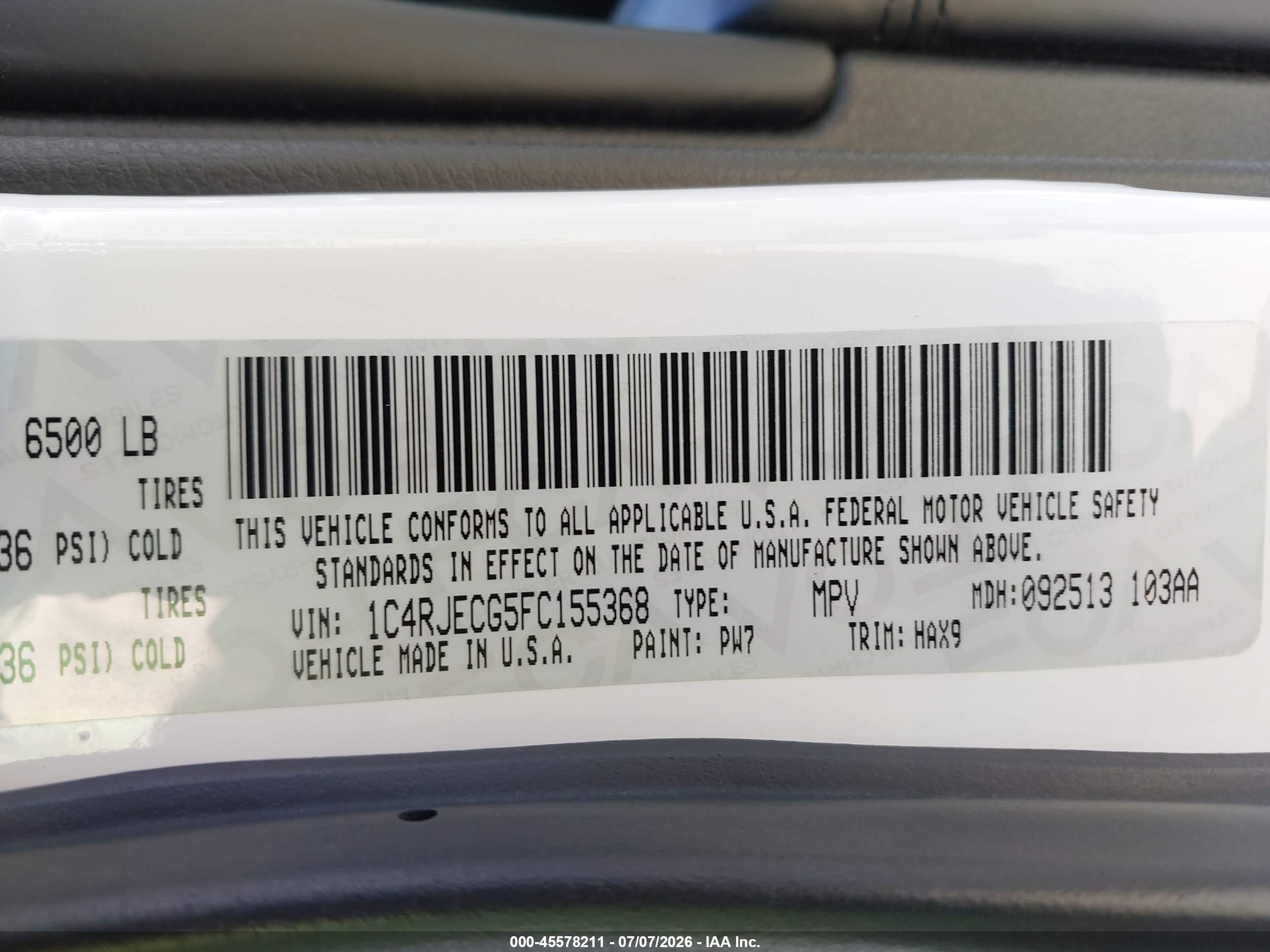 2015 Jeep Grand Cherokee High Altitude White vin: 1C4RJECG5FC155368