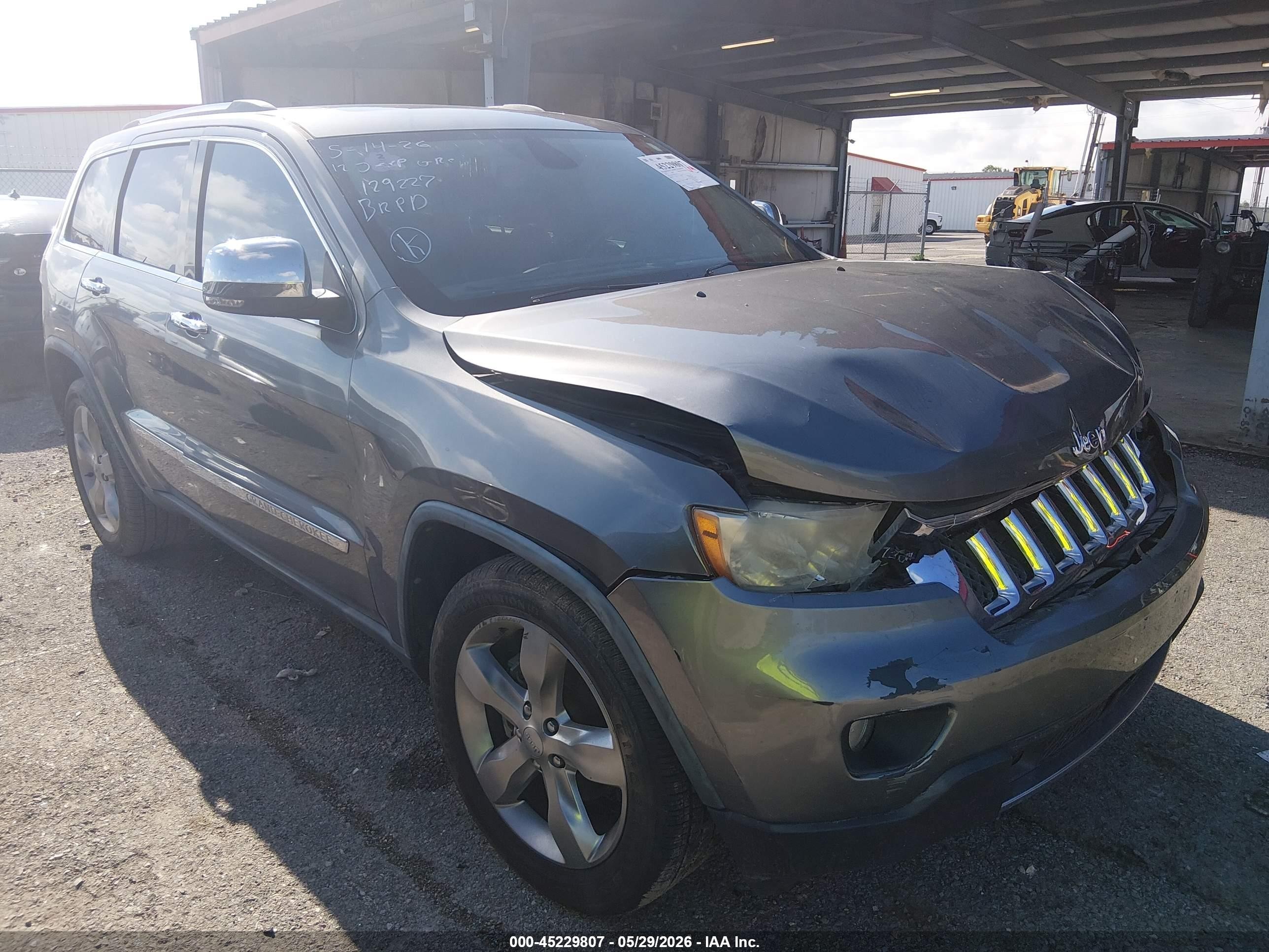 2012 Jeep Grand Cherokee Overland Серый vin: 1C4RJECG6CC129227