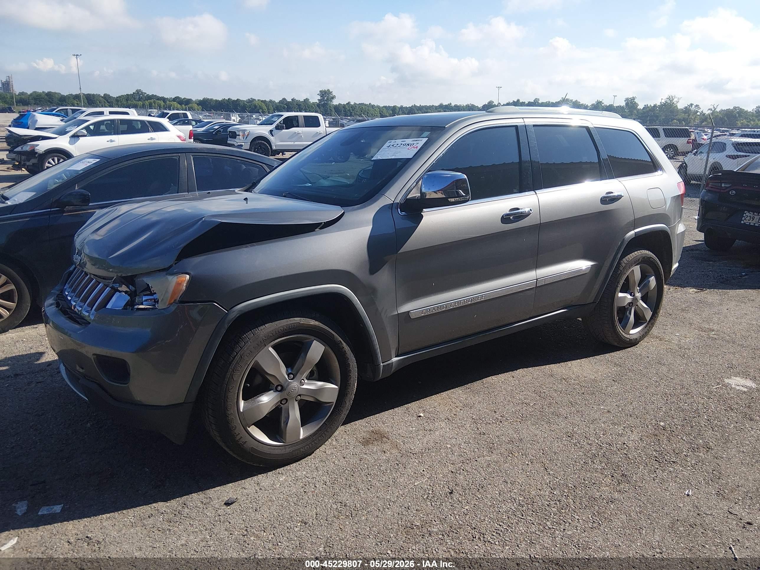2012 Jeep Grand Cherokee Overland Gray vin: 1C4RJECG6CC129227