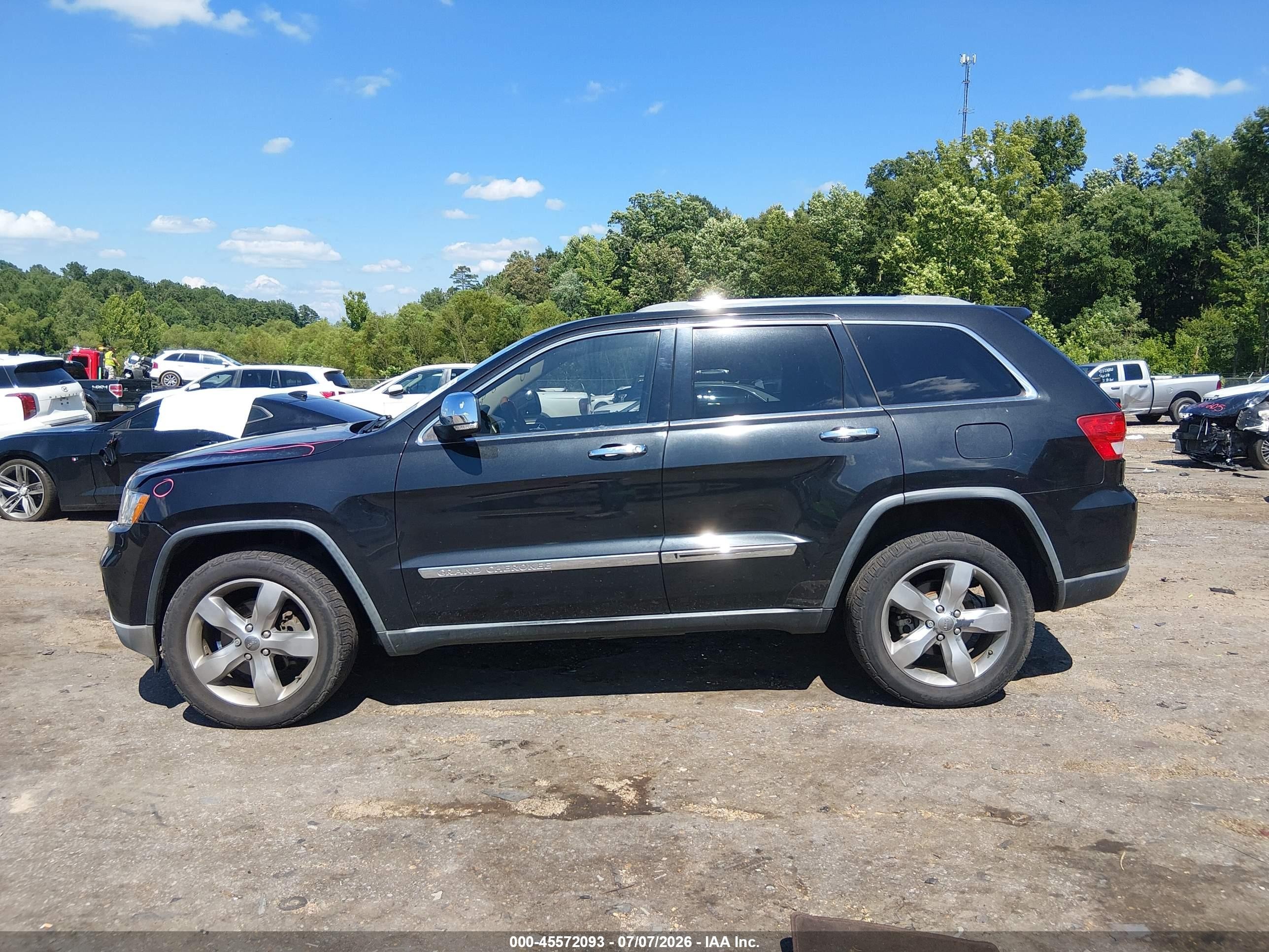 2012 Jeep Grand Cherokee Overland Black vin: 1C4RJECG6CC299426