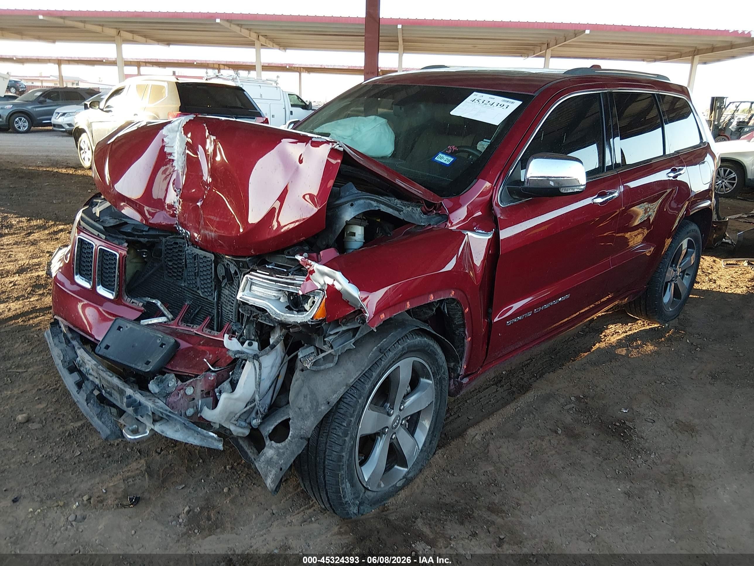 2014 Jeep Grand Cherokee Overland Red vin: 1C4RJECG6EC581276