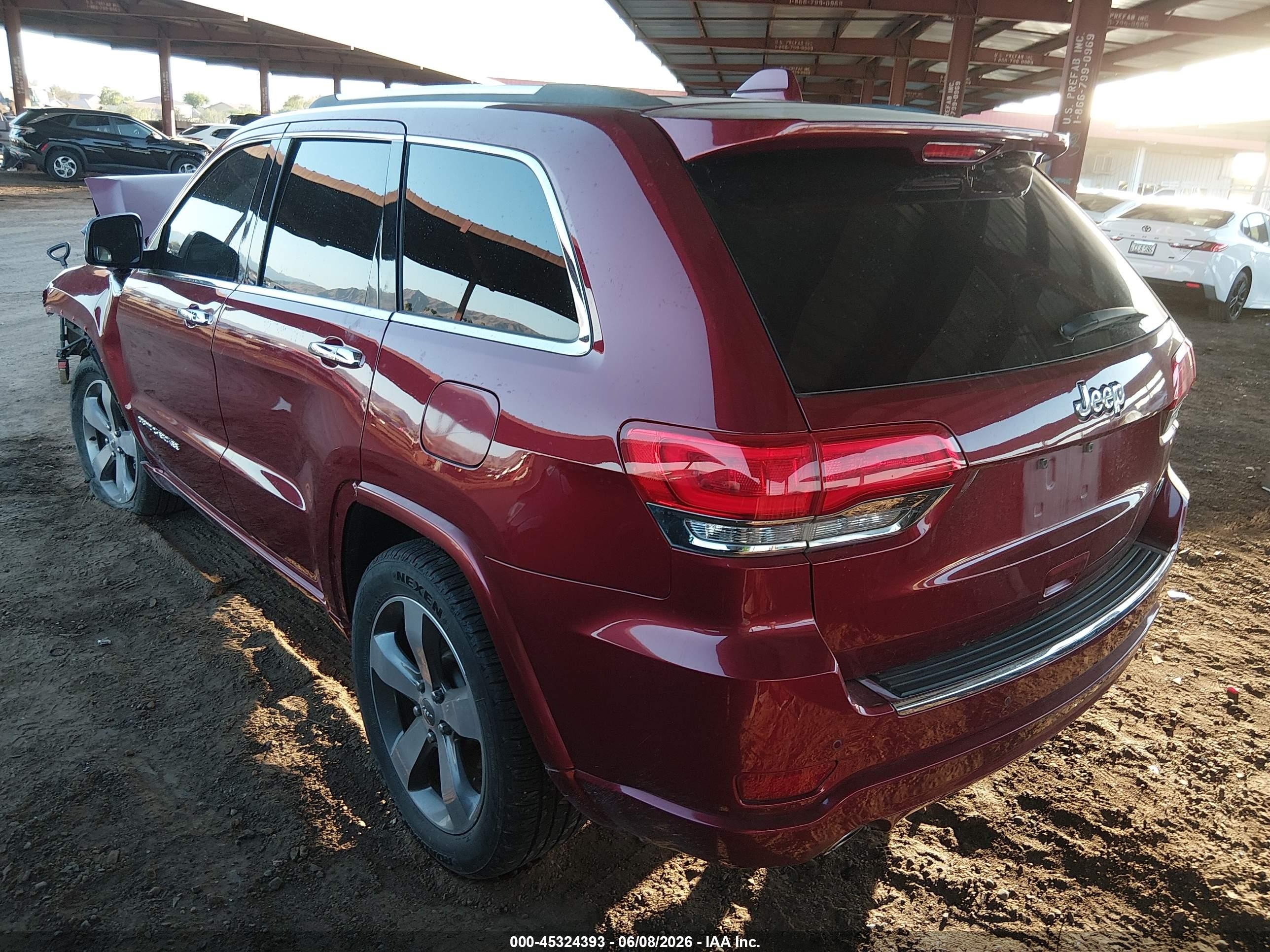 2014 Jeep Grand Cherokee Overland Red vin: 1C4RJECG6EC581276