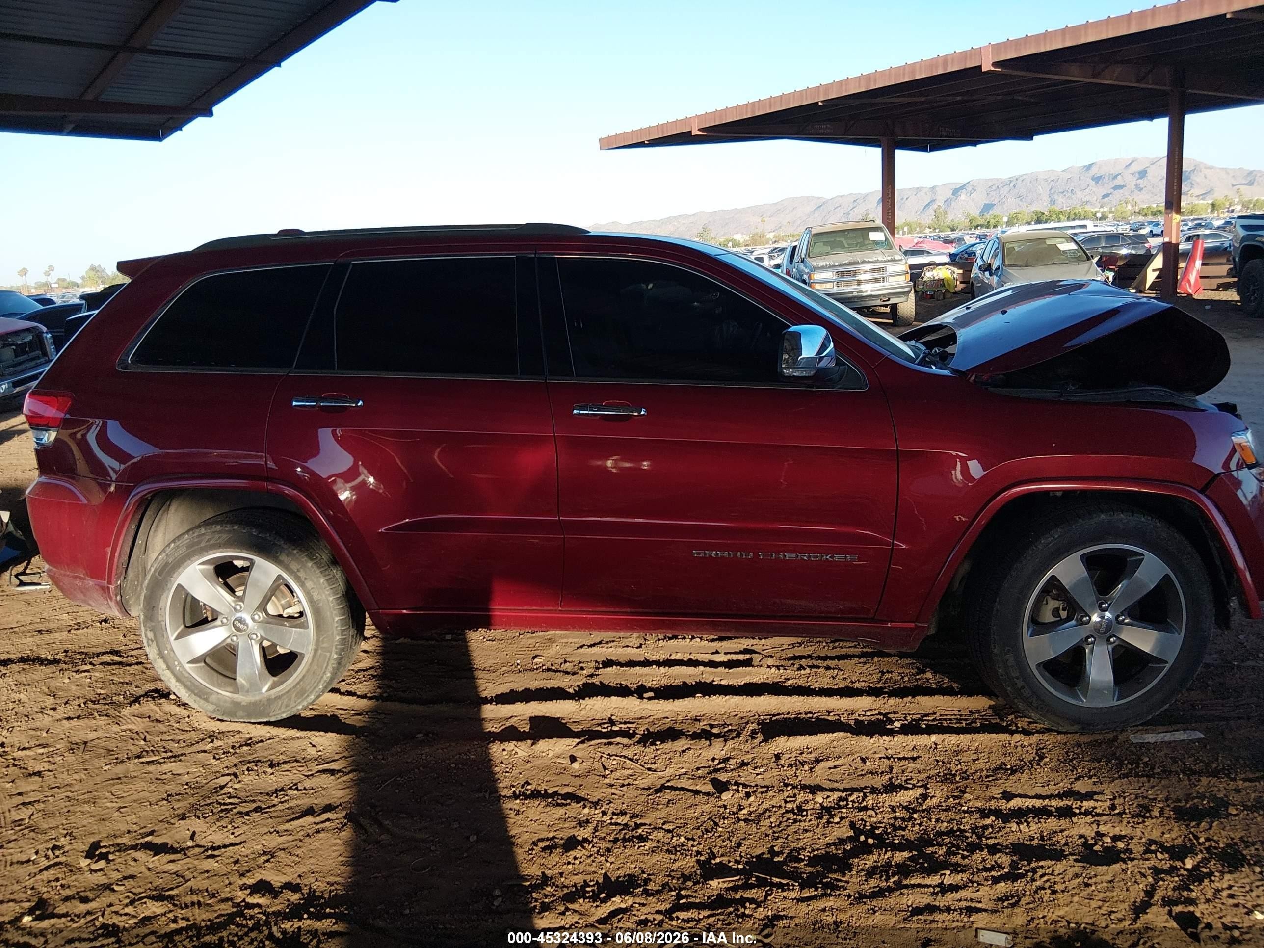 2014 Jeep Grand Cherokee Overland Red vin: 1C4RJECG6EC581276
