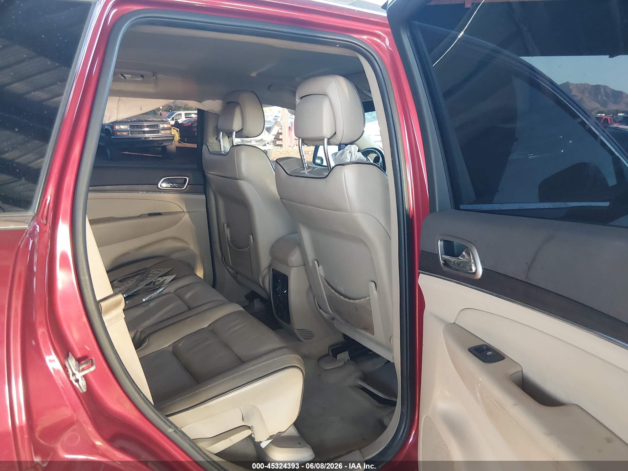 2014 Jeep Grand Cherokee Overland Red vin: 1C4RJECG6EC581276