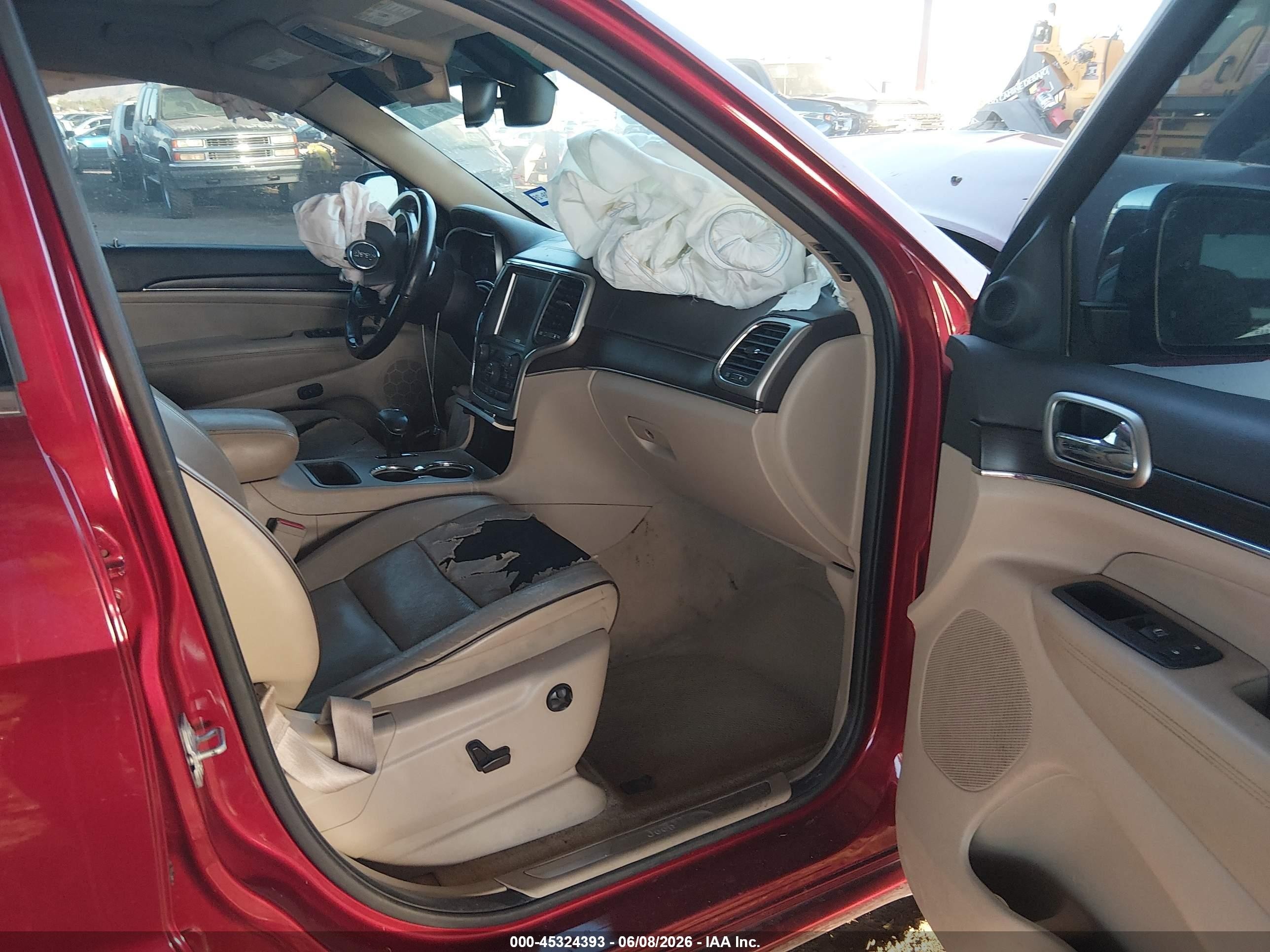 2014 Jeep Grand Cherokee Overland Red vin: 1C4RJECG6EC581276