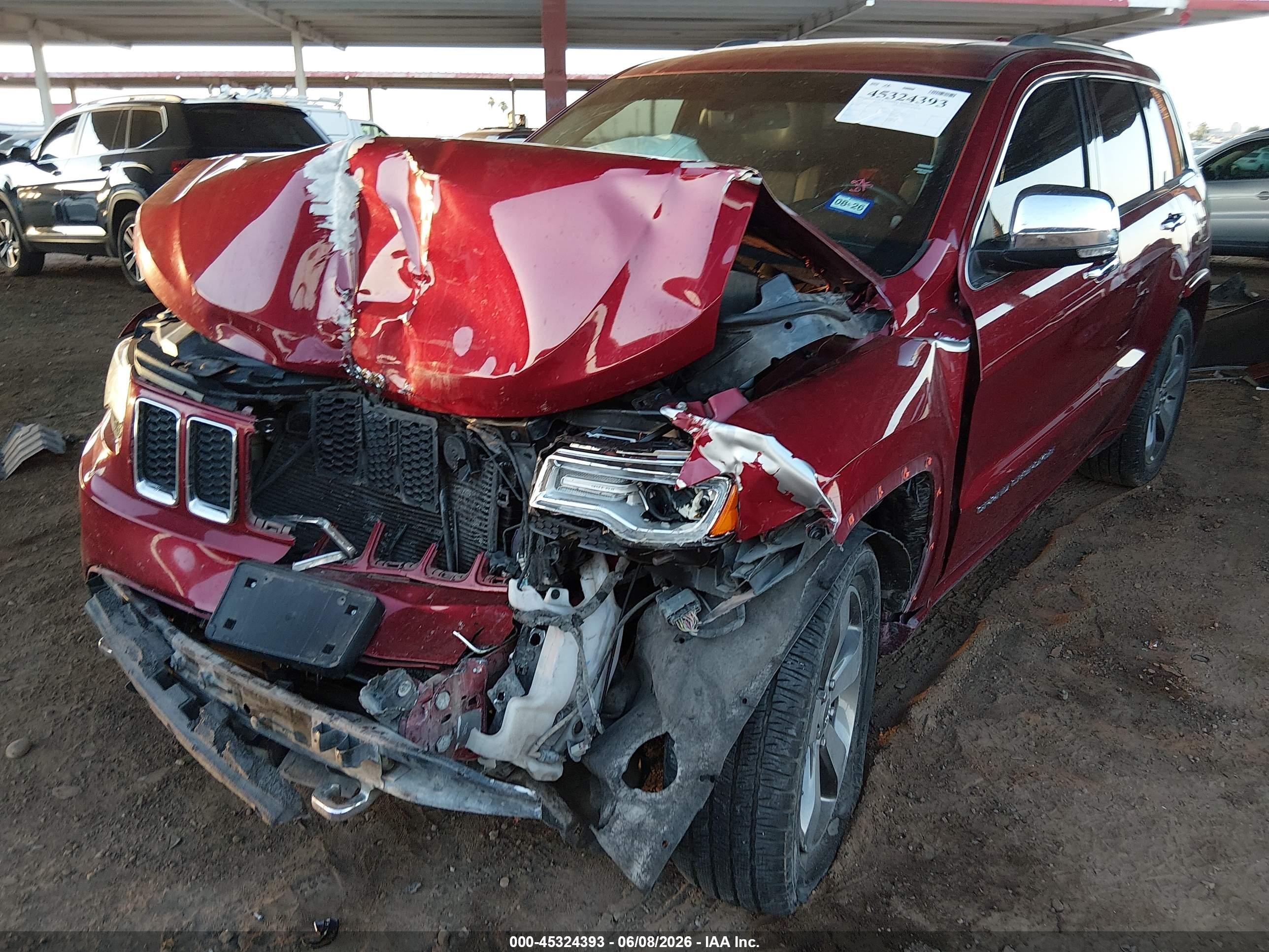 2014 Jeep Grand Cherokee Overland Red vin: 1C4RJECG6EC581276