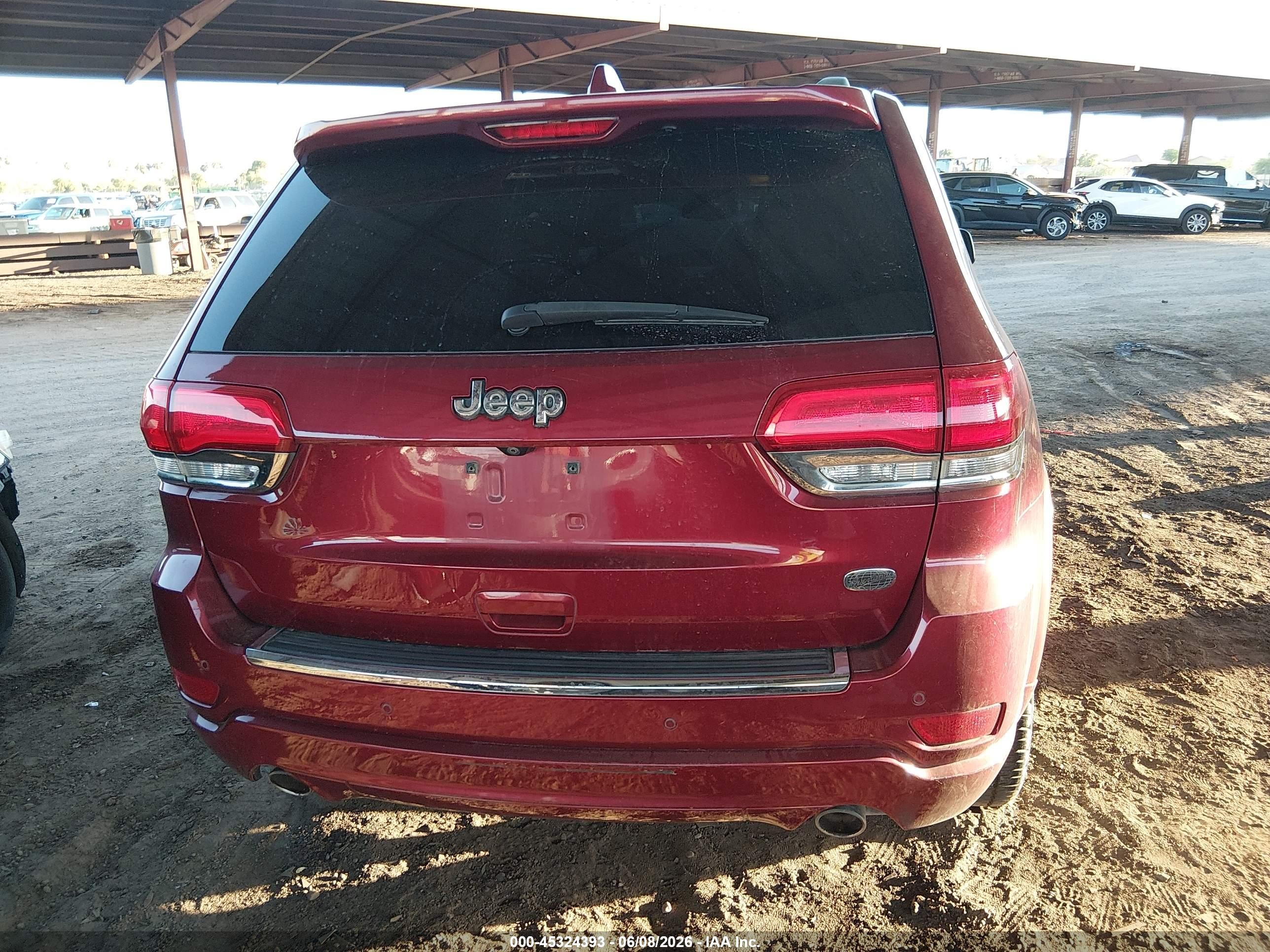 2014 Jeep Grand Cherokee Overland Red vin: 1C4RJECG6EC581276