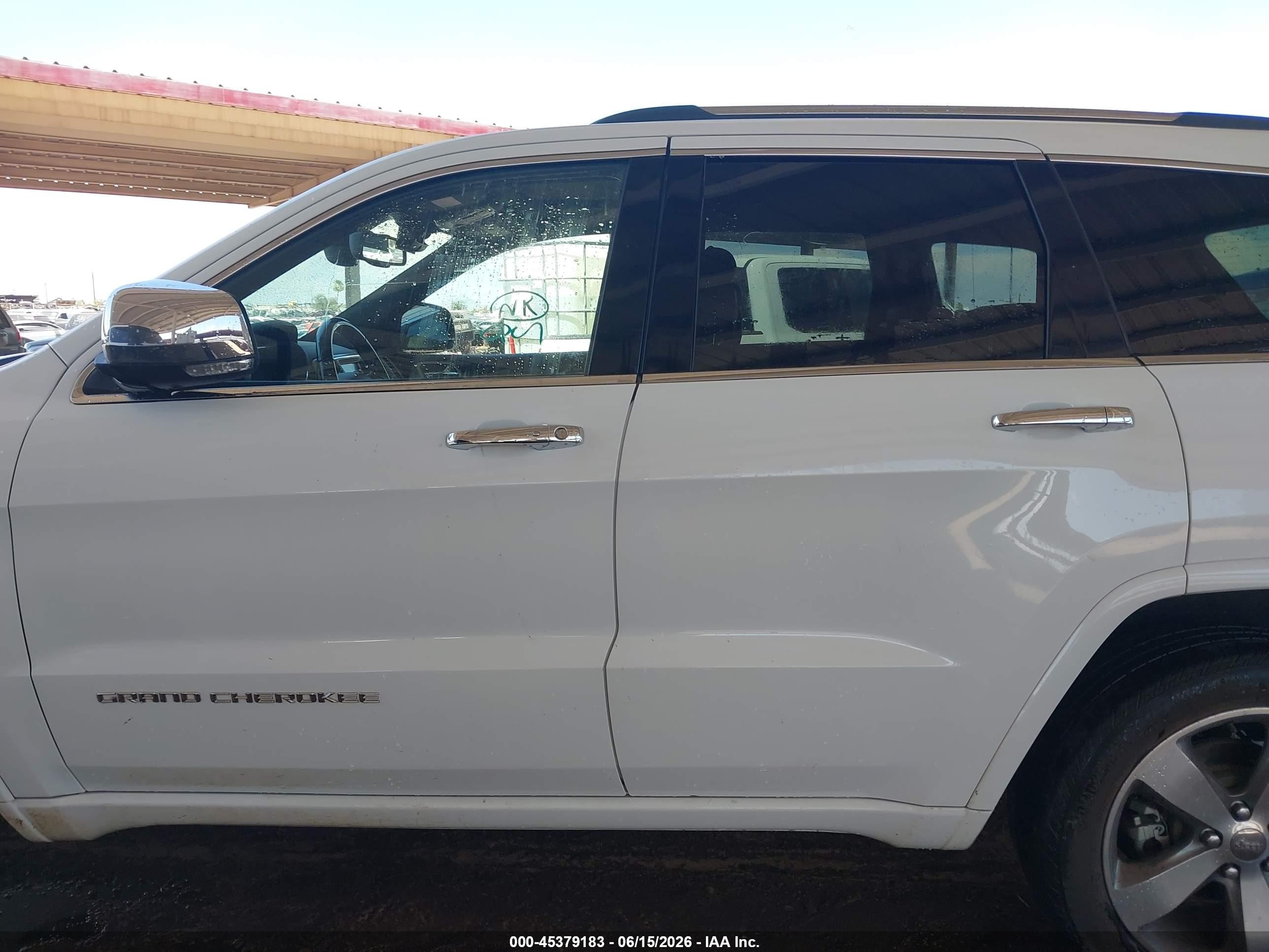 2015 Jeep Grand Cherokee Overland White vin: 1C4RJECG6FC615704