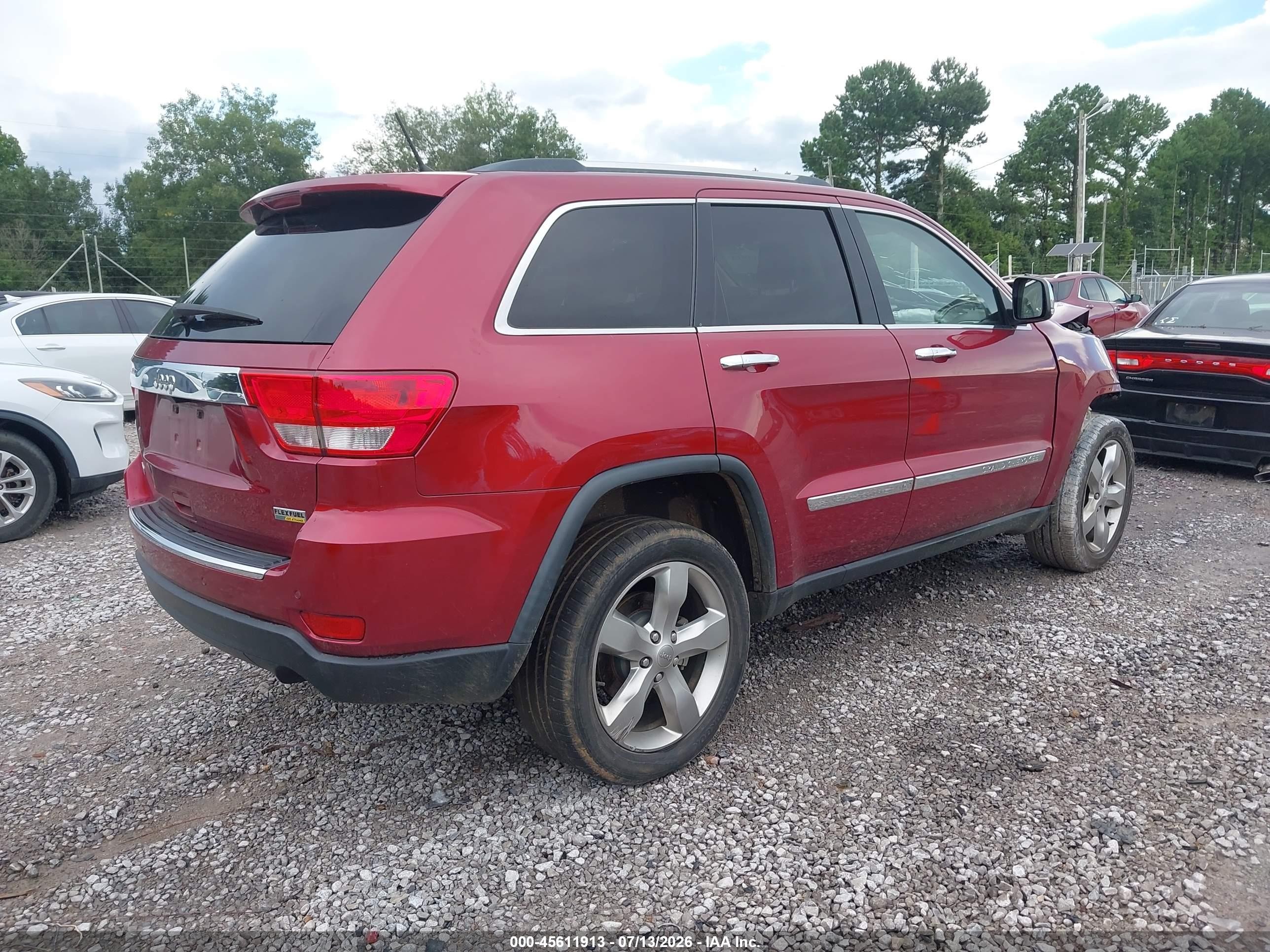 2012 Jeep Grand Cherokee Overland Red vin: 1C4RJECG7CC276396