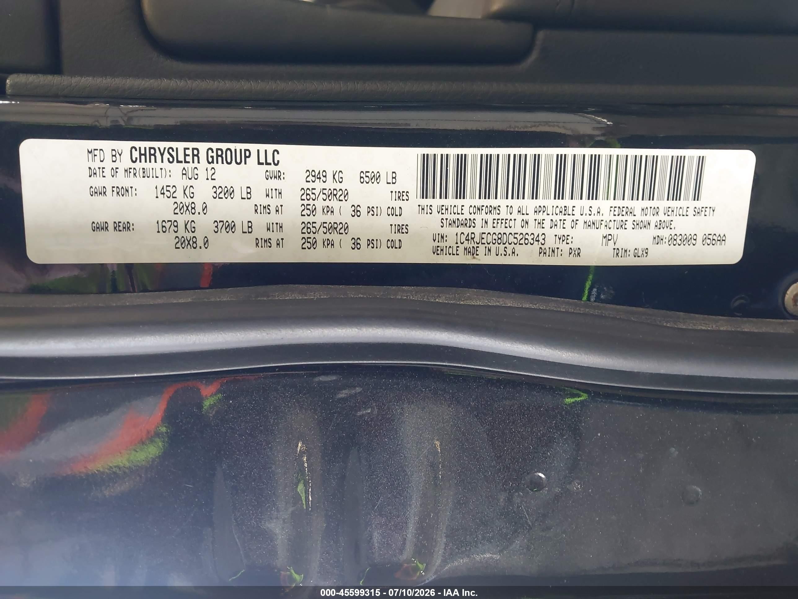 2013 Jeep Grand Cherokee Overland Черный vin: 1C4RJECG8DC526343