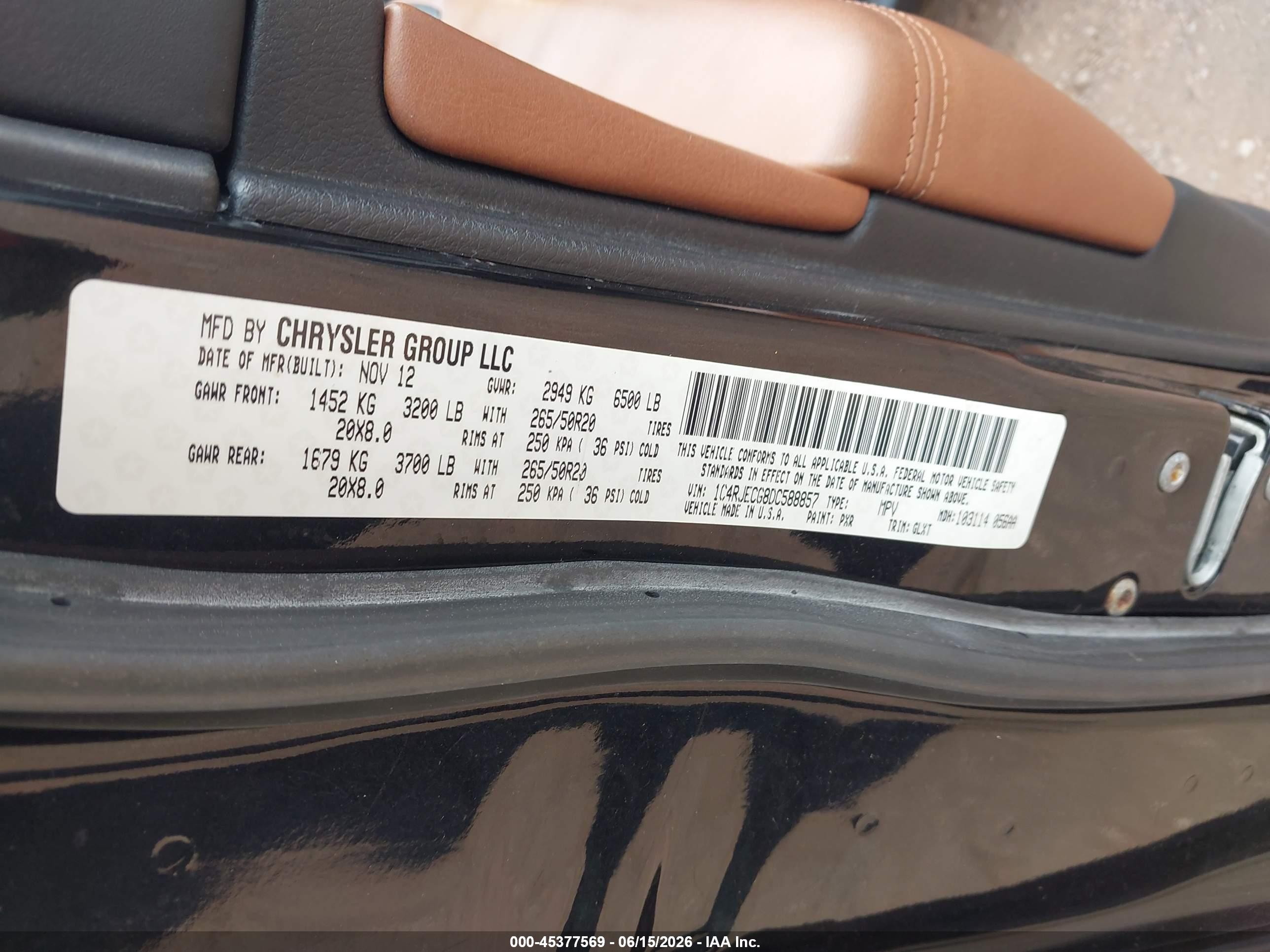 2013 Jeep Grand Cherokee Overland Black vin: 1C4RJECG8DC588857