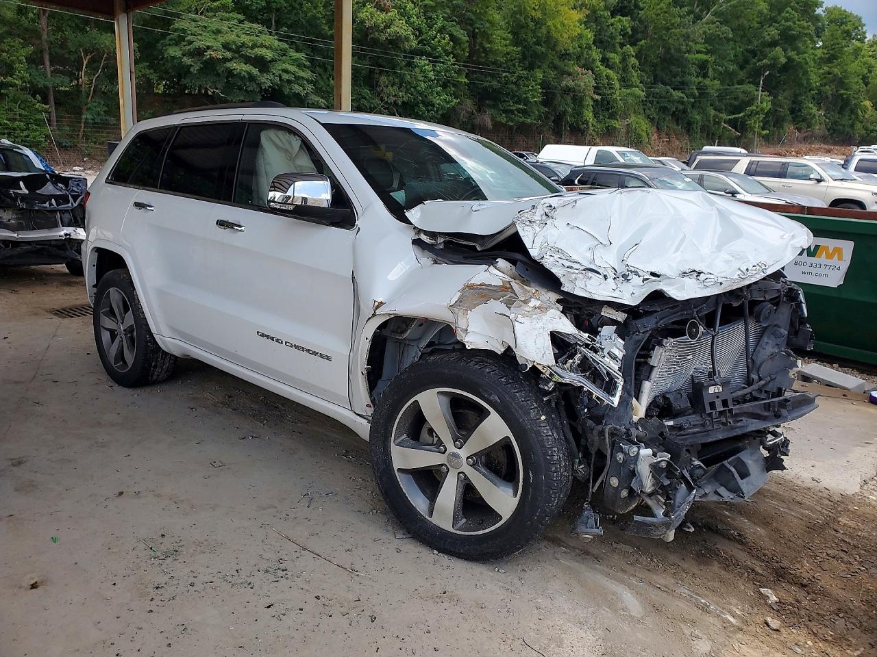 2014 Jeep Grand Cherokee Overland White vin: 1C4RJECG9EC542956