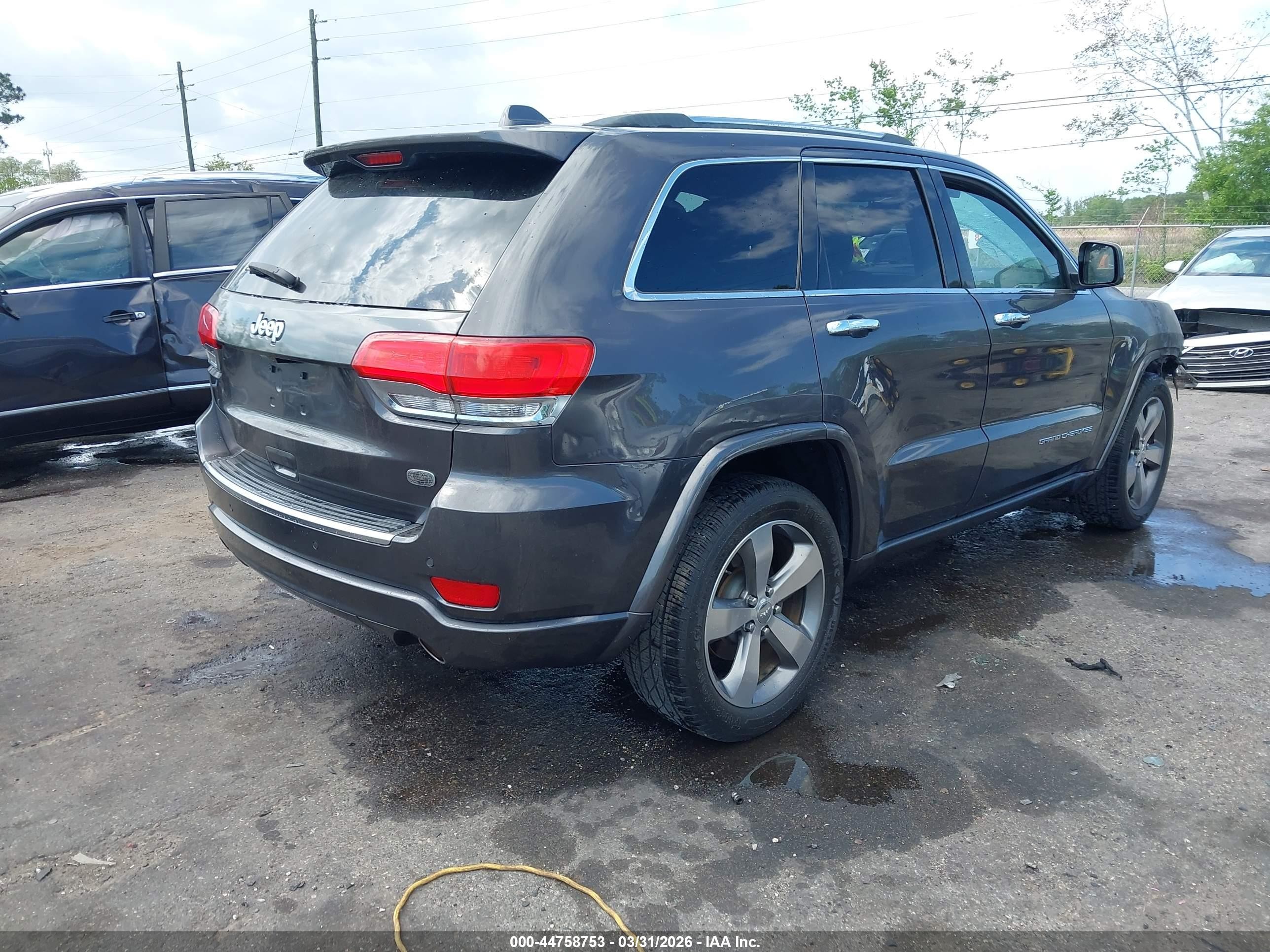 2015 Jeep Grand Cherokee Overland Серый vin: 1C4RJECG9FC749820