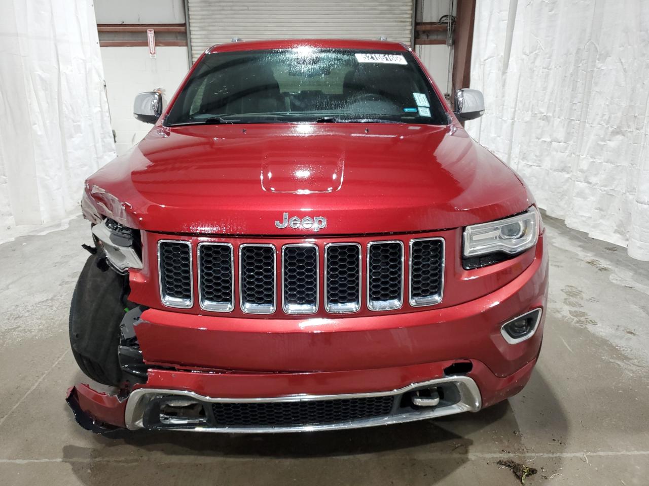 2014 Jeep Grand Cherokee Overland Red vin: 1C4RJECGXEC198859 Damage: Grille, Broken, Replacement Required