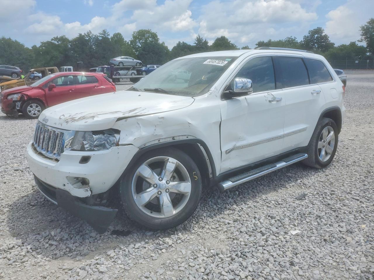 2013 Jeep Grand Cherokee Overland White vin: 1C4RJECT0DC596853