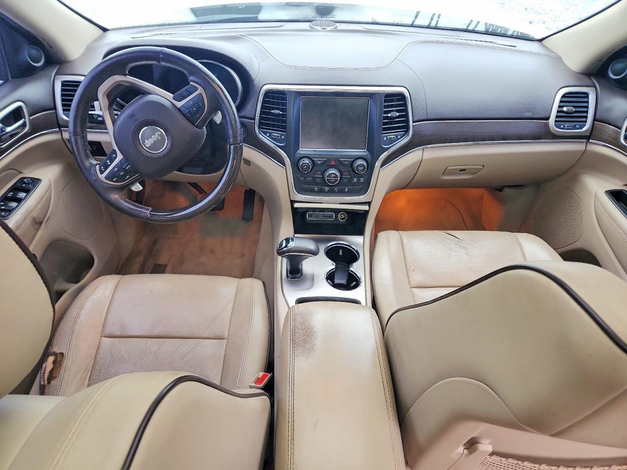 2014 Jeep Grand Cherokee Overland White vin: 1C4RJECT1EC130592