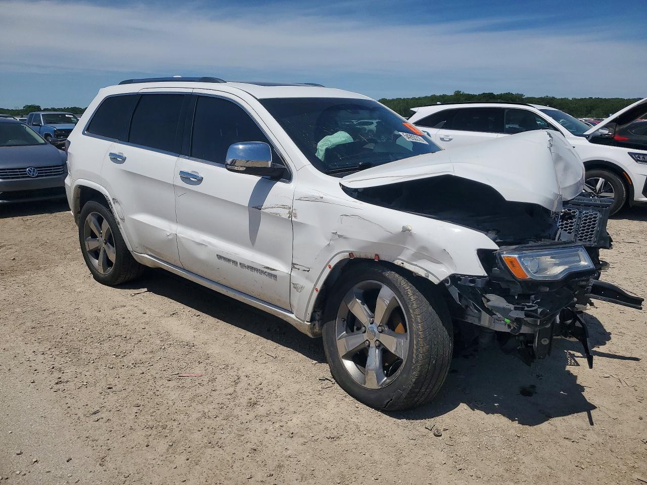 2014 Jeep Grand Cherokee Overland White vin: 1C4RJECT5EC509739