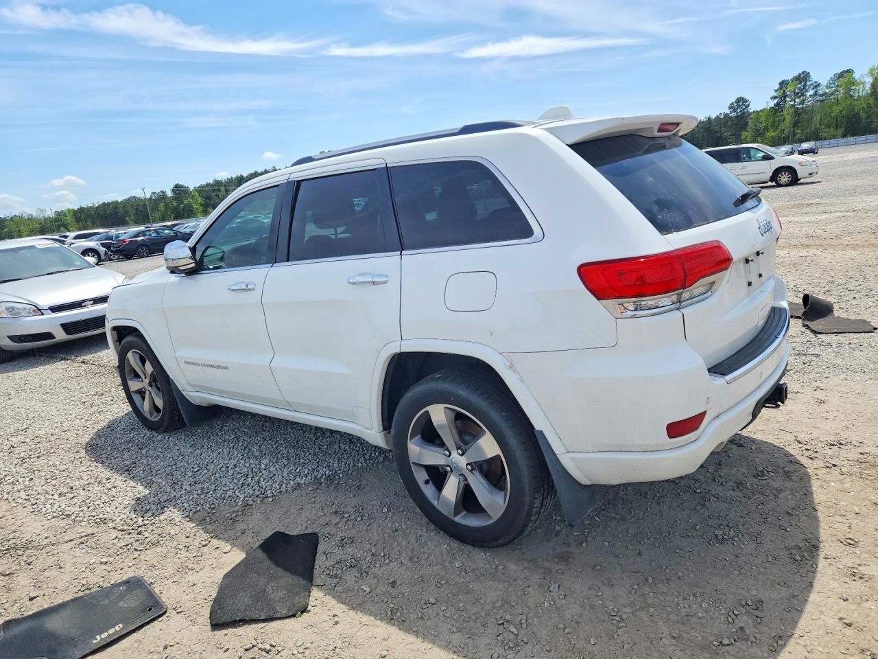 2014 Jeep Grand Cherokee Overland White vin: 1C4RJECT7EC329971