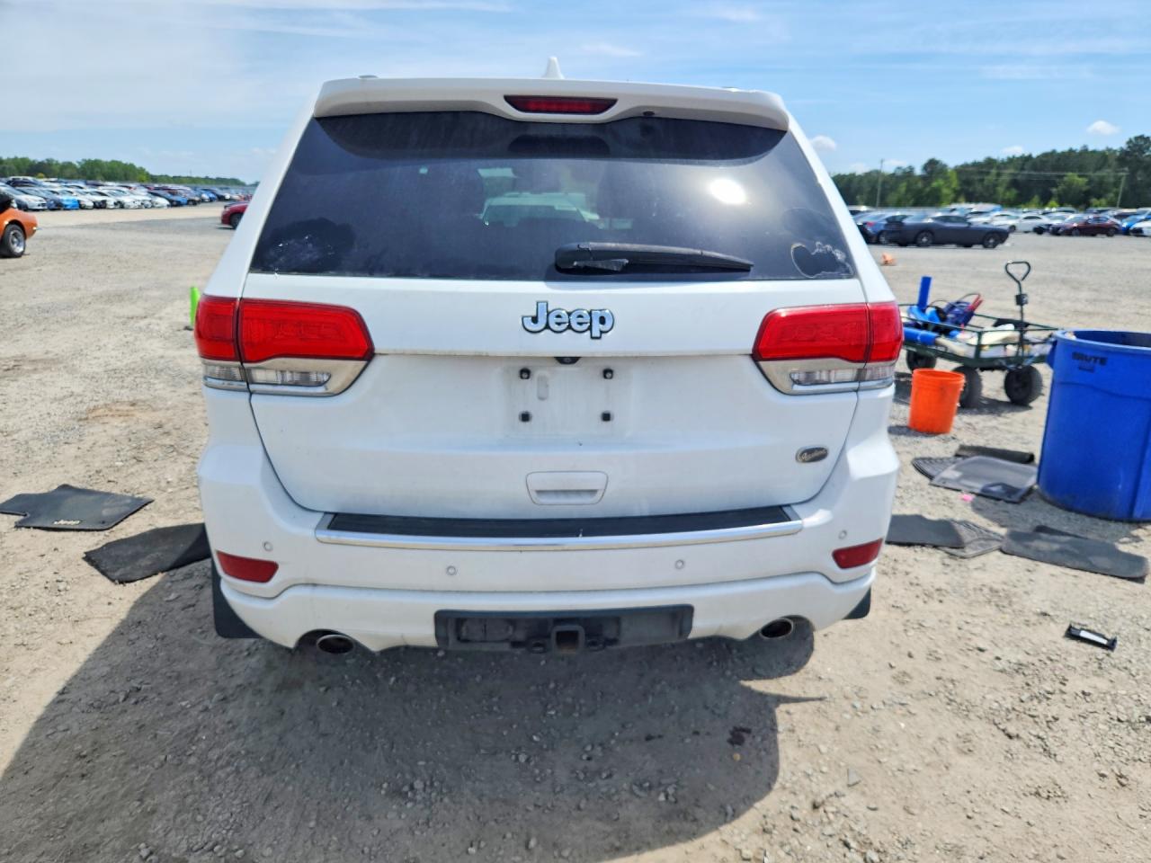 2014 Jeep Grand Cherokee Overland White vin: 1C4RJECT7EC329971