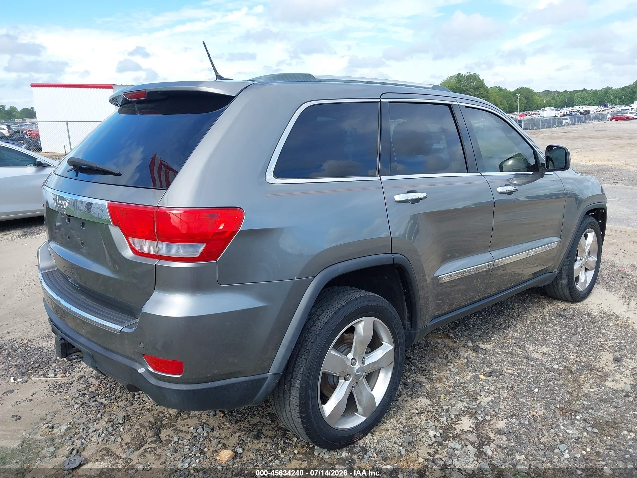 2012 Jeep Grand Cherokee Overland Gray vin: 1C4RJECT8CC247180