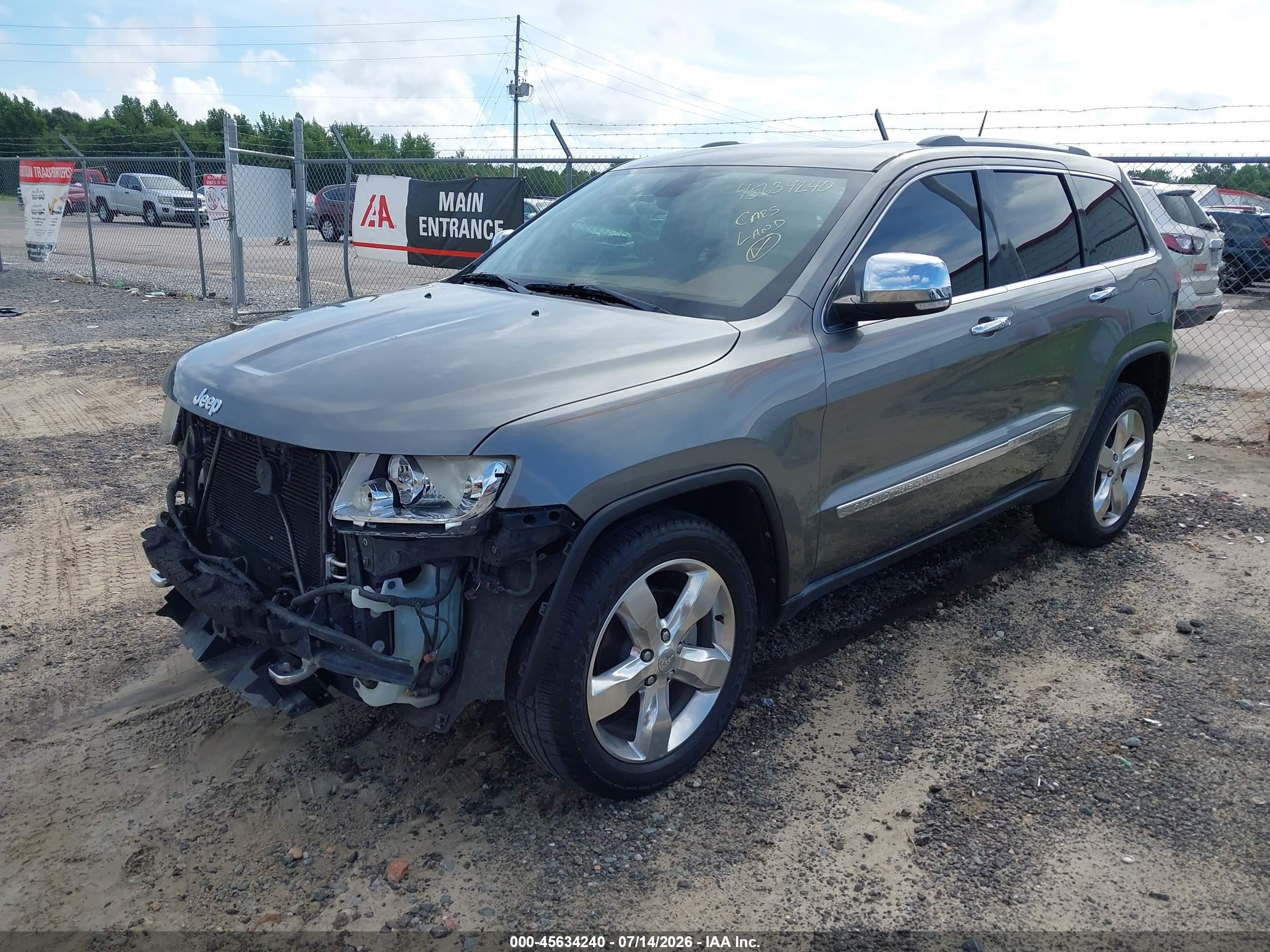 2012 Jeep Grand Cherokee Overland Gray vin: 1C4RJECT8CC247180