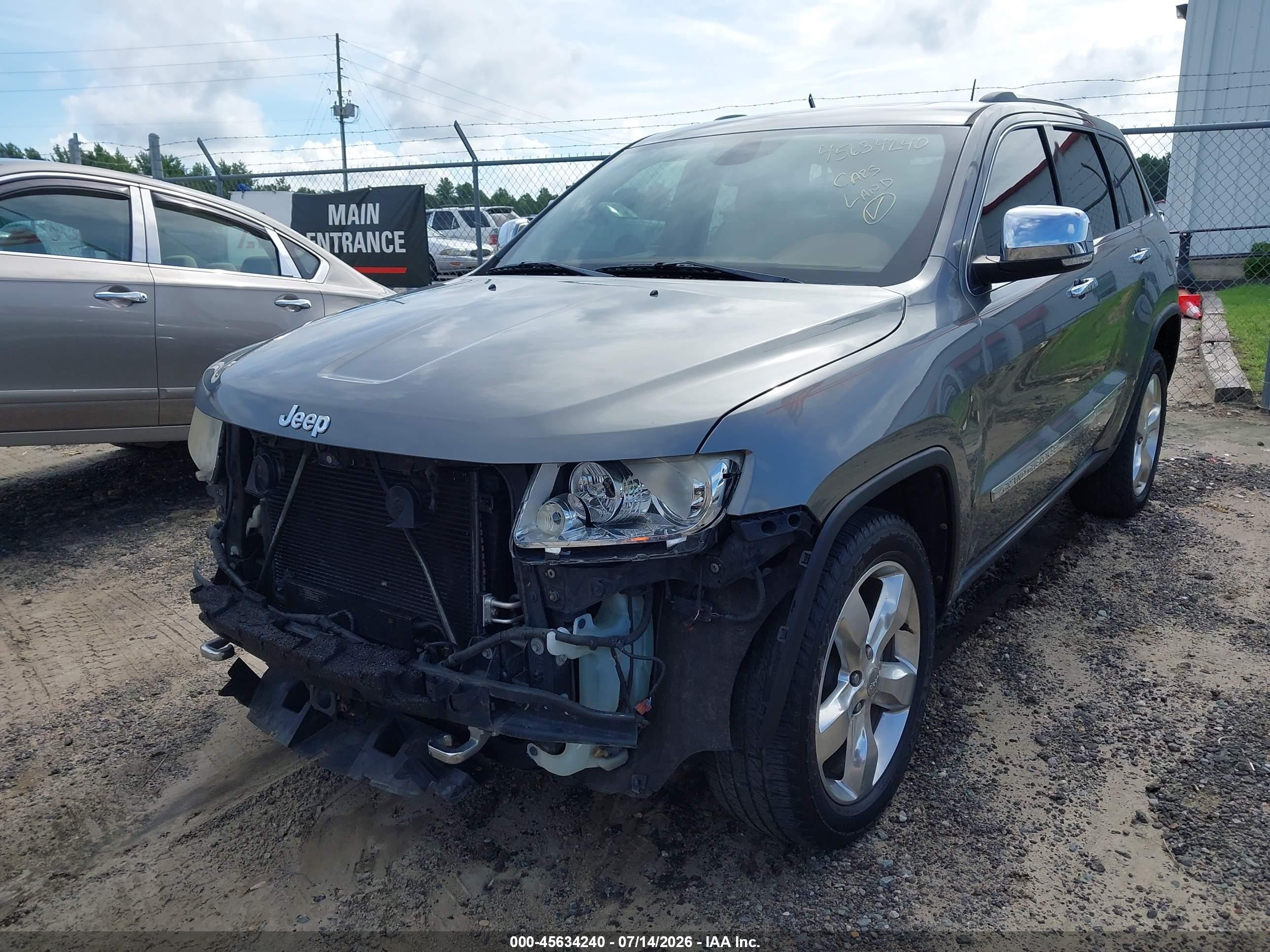 2012 Jeep Grand Cherokee Overland Gray vin: 1C4RJECT8CC247180