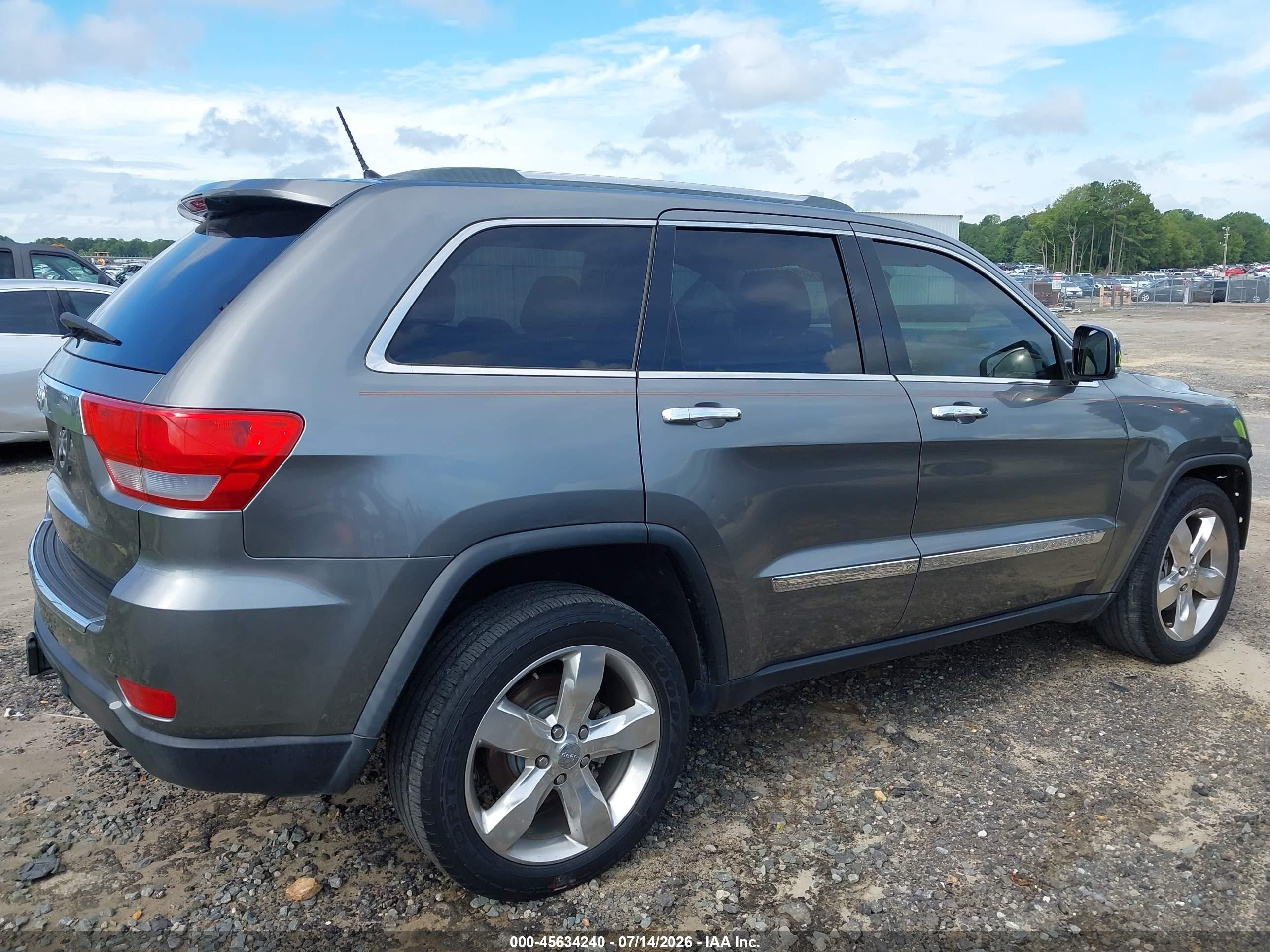 2012 Jeep Grand Cherokee Overland Gray vin: 1C4RJECT8CC247180