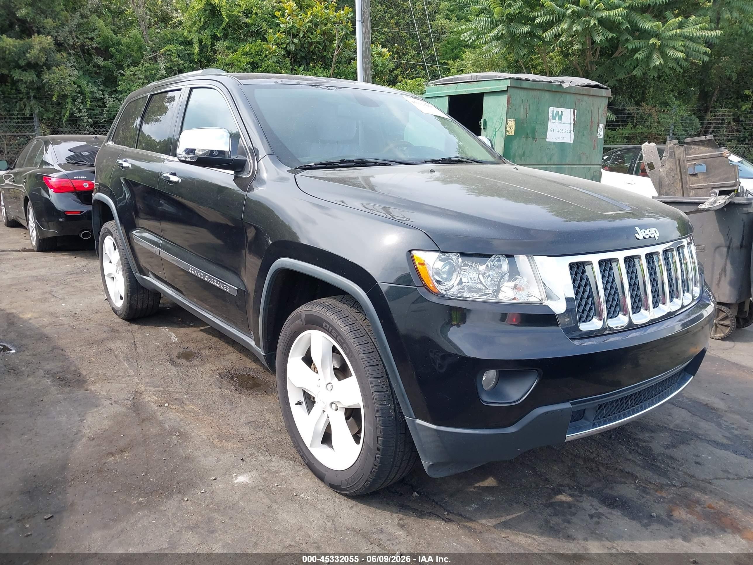 2013 Jeep Grand Cherokee Overland Black vin: 1C4RJECT9DC652241