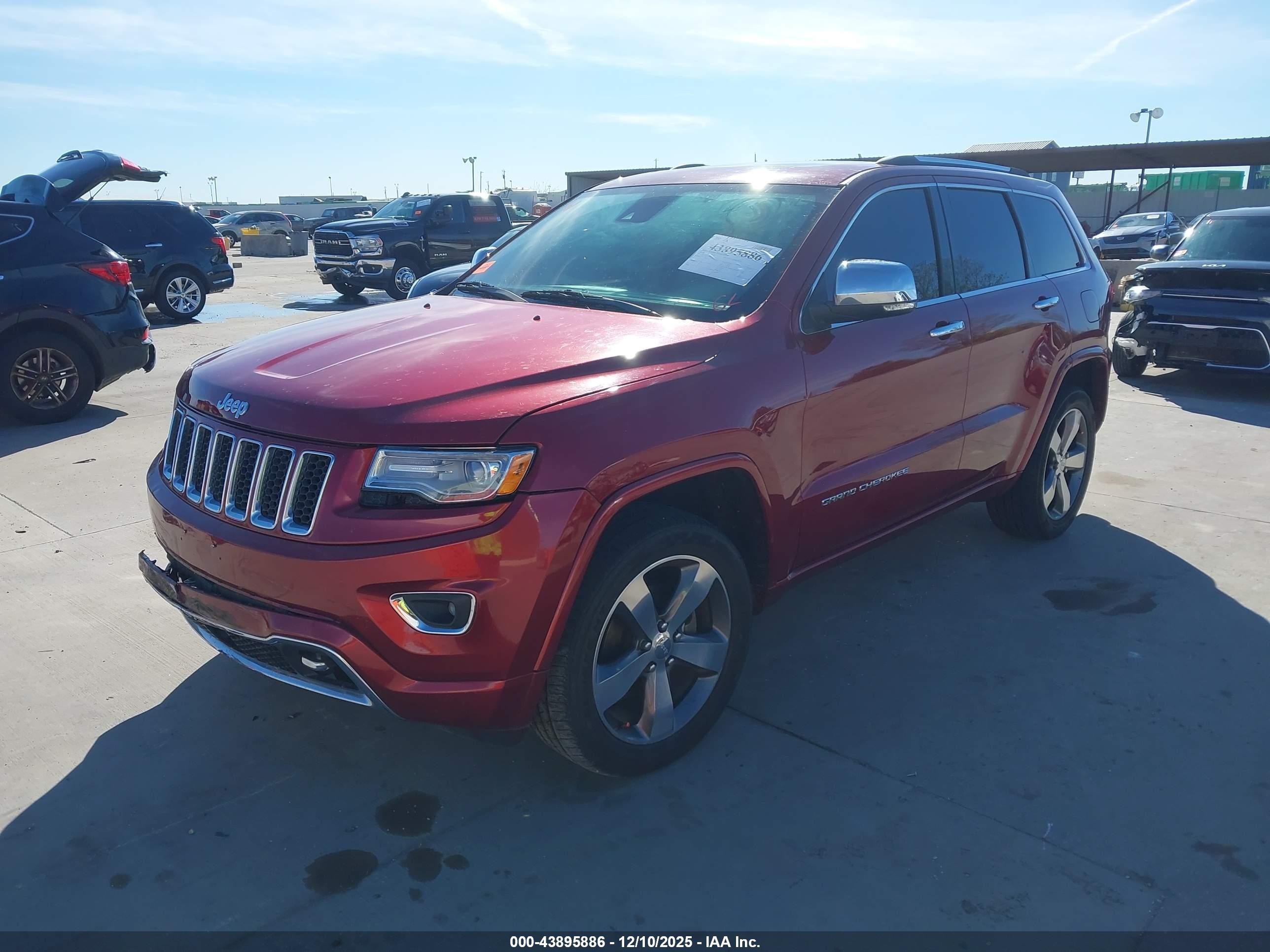 2014 Jeep Grand Cherokee Overland Red vin: 1C4RJECTXEC574005