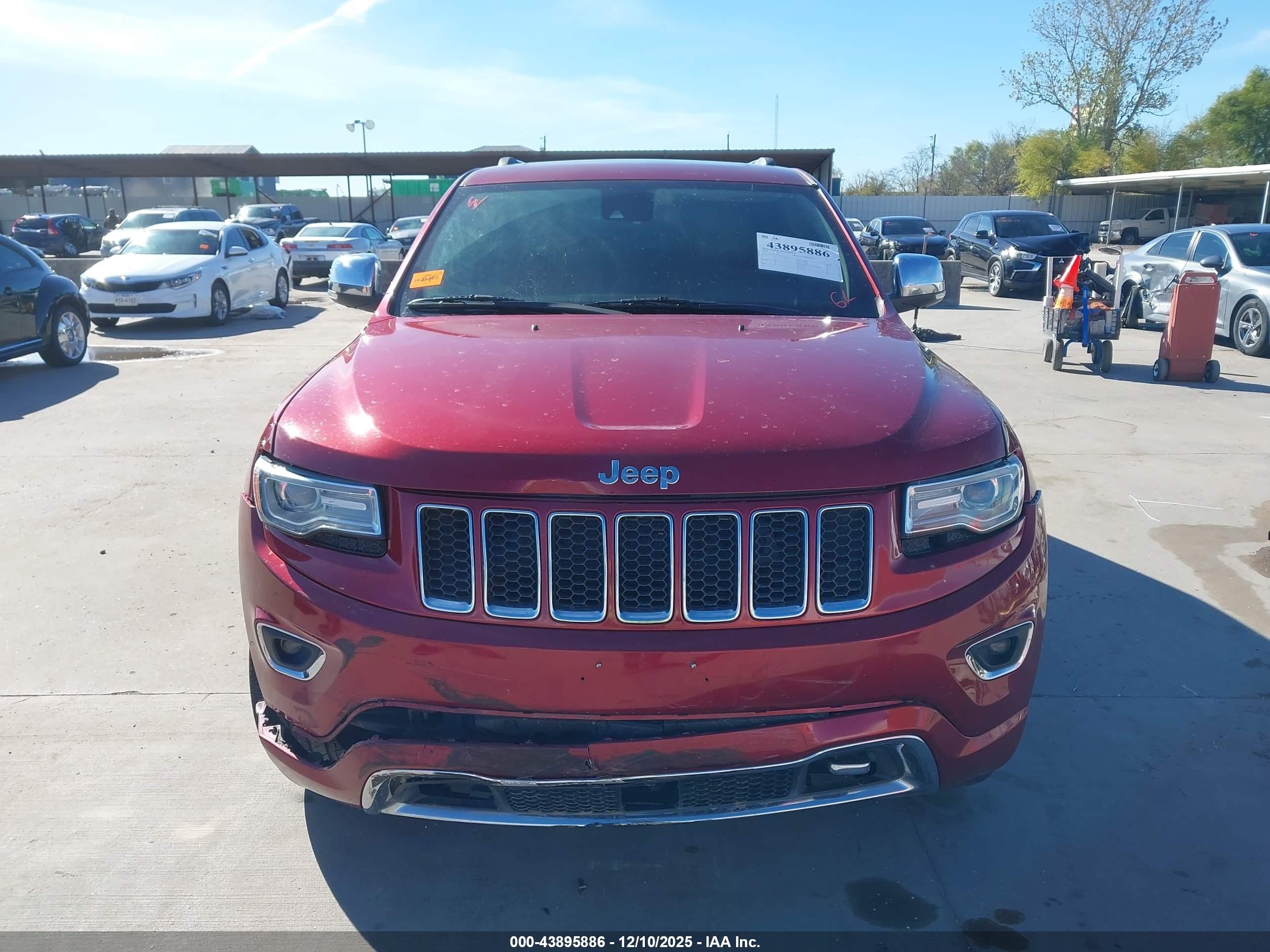2014 Jeep Grand Cherokee Overland Red vin: 1C4RJECTXEC574005