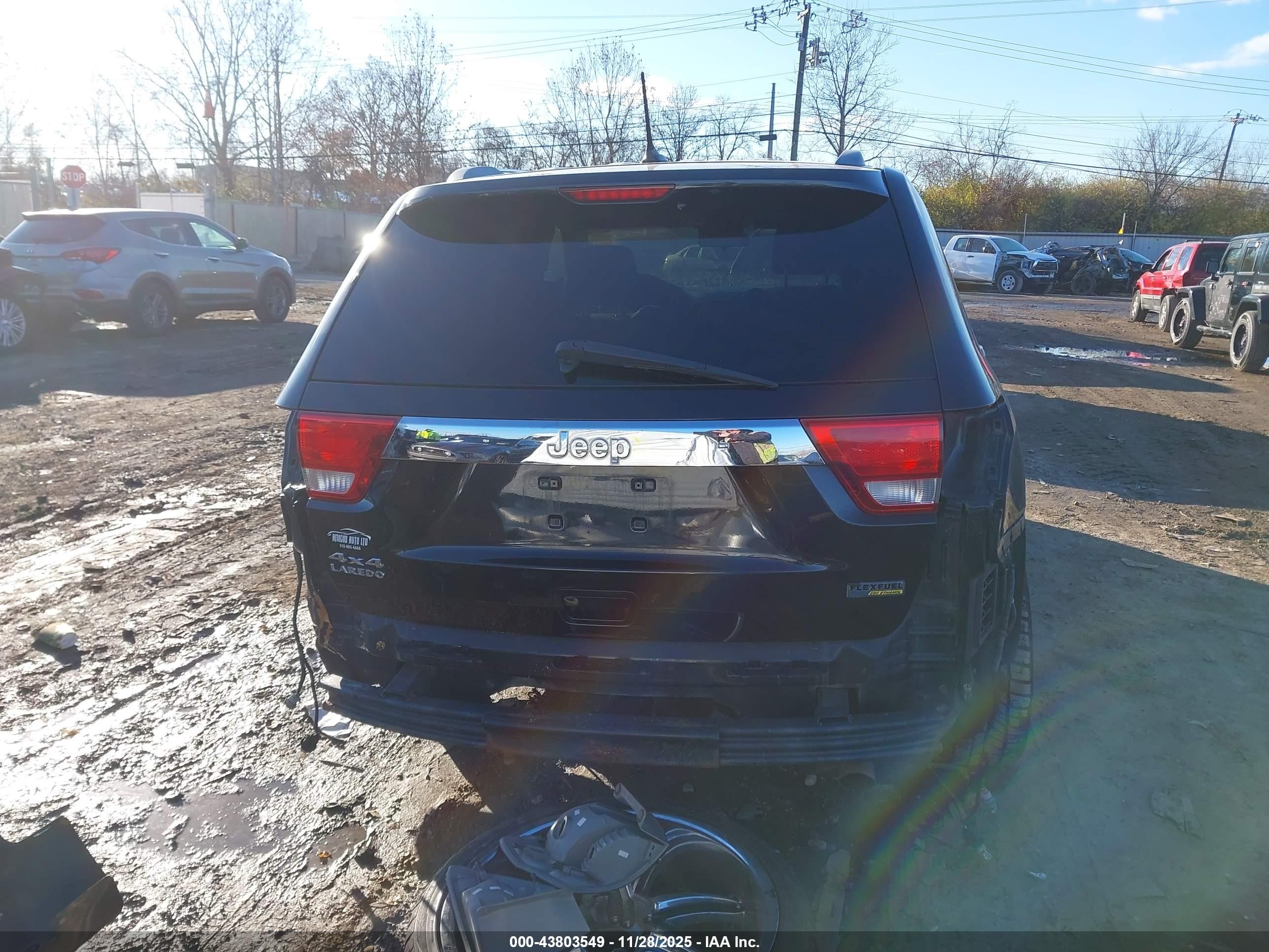 2012 Jeep Grand Cherokee Laredo Black vin: 1C4RJFAG0CC114473