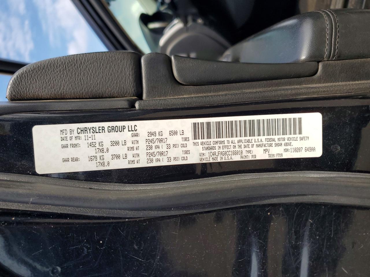 2012 Jeep Grand Cherokee Laredo Black vin: 1C4RJFAG0CC166010