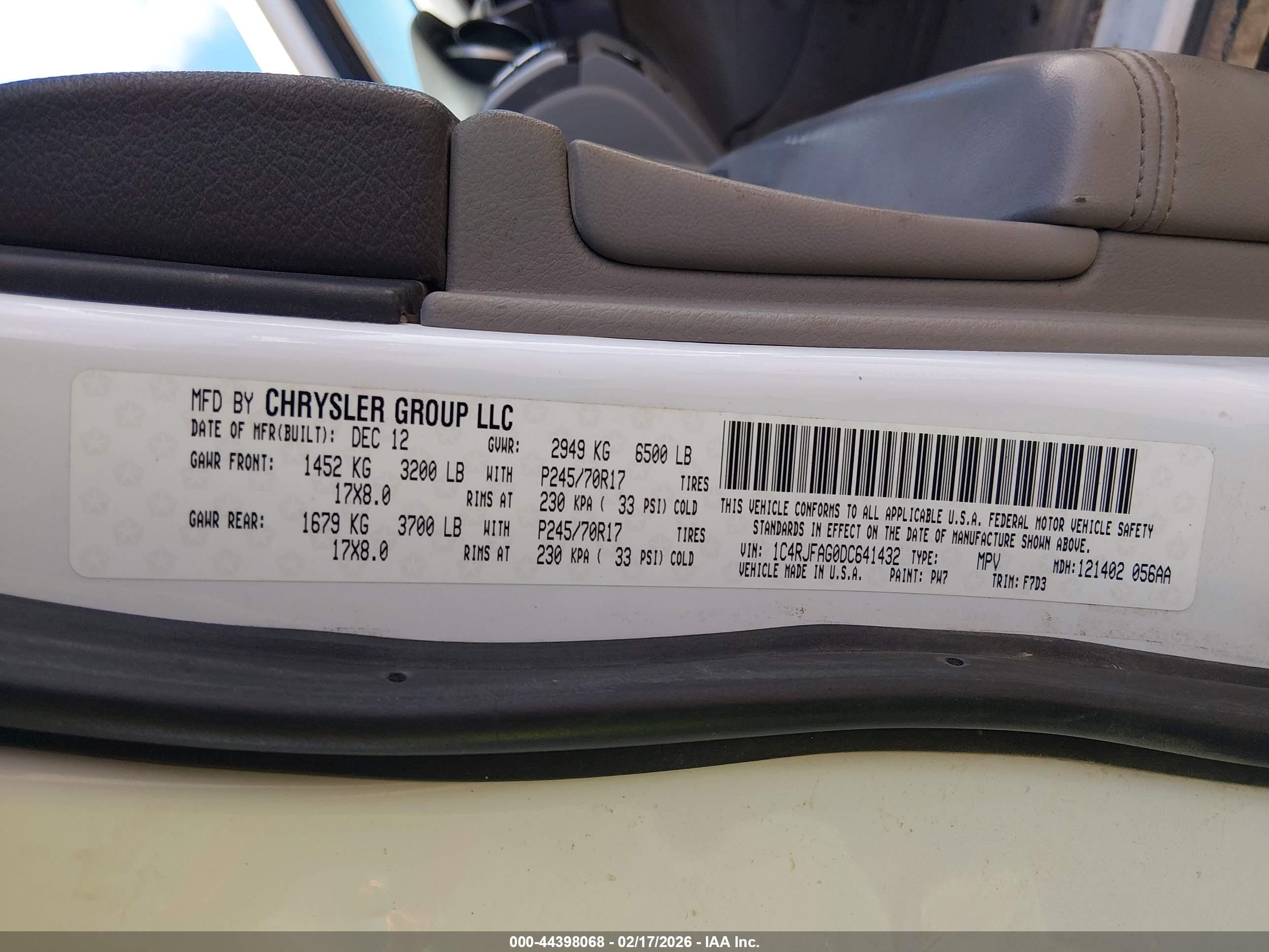 2013 Jeep Grand Cherokee Laredo White vin: 1C4RJFAG0DC641432