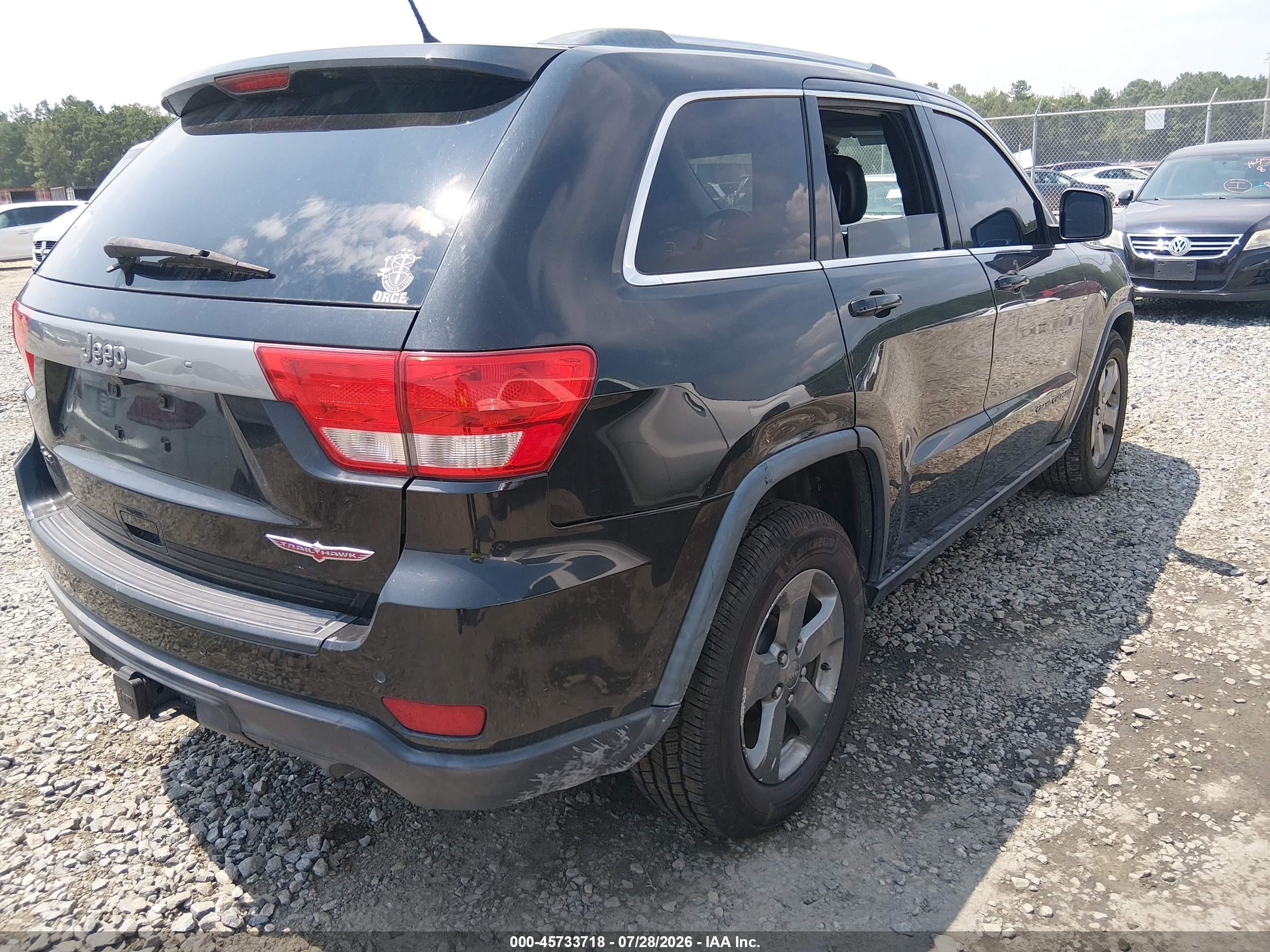 2013 Jeep Grand Cherokee Laredo Trailhawk Black vin: 1C4RJFAG0DC647795
