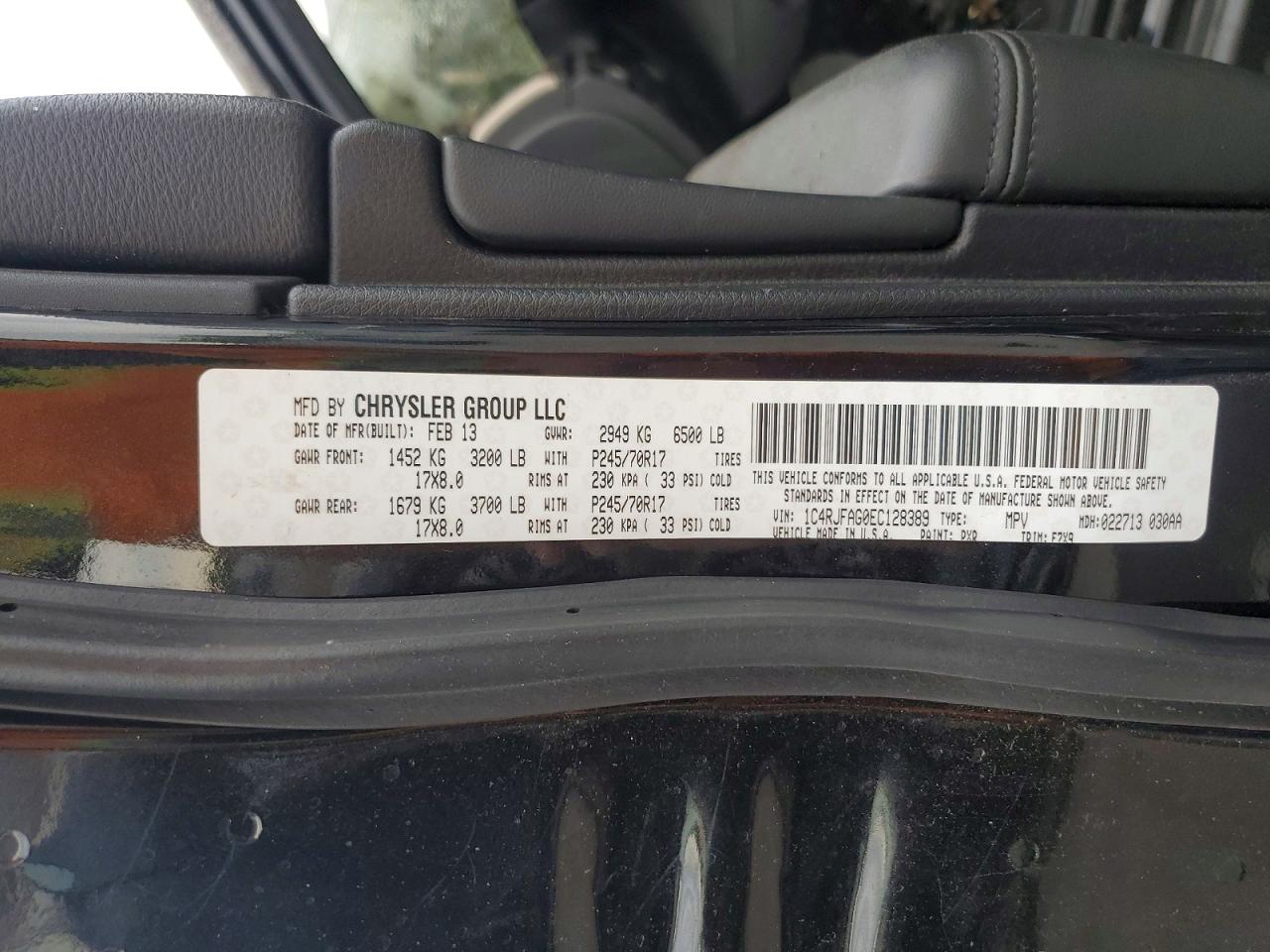 2014 Jeep Grand Cherokee Laredo Black vin: 1C4RJFAG0EC128389