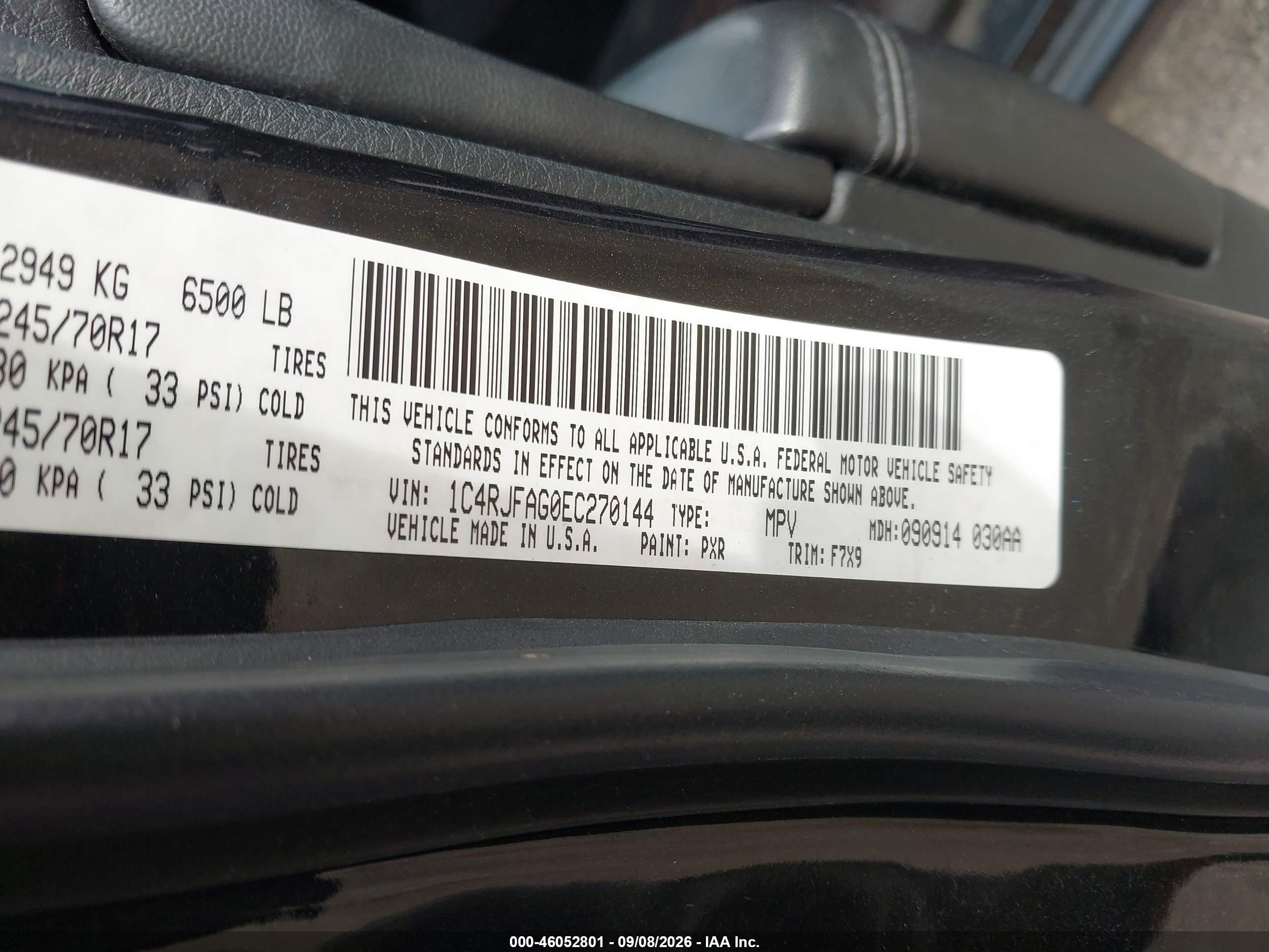 2014 Jeep Grand Cherokee Laredo Black vin: 1C4RJFAG0EC270144