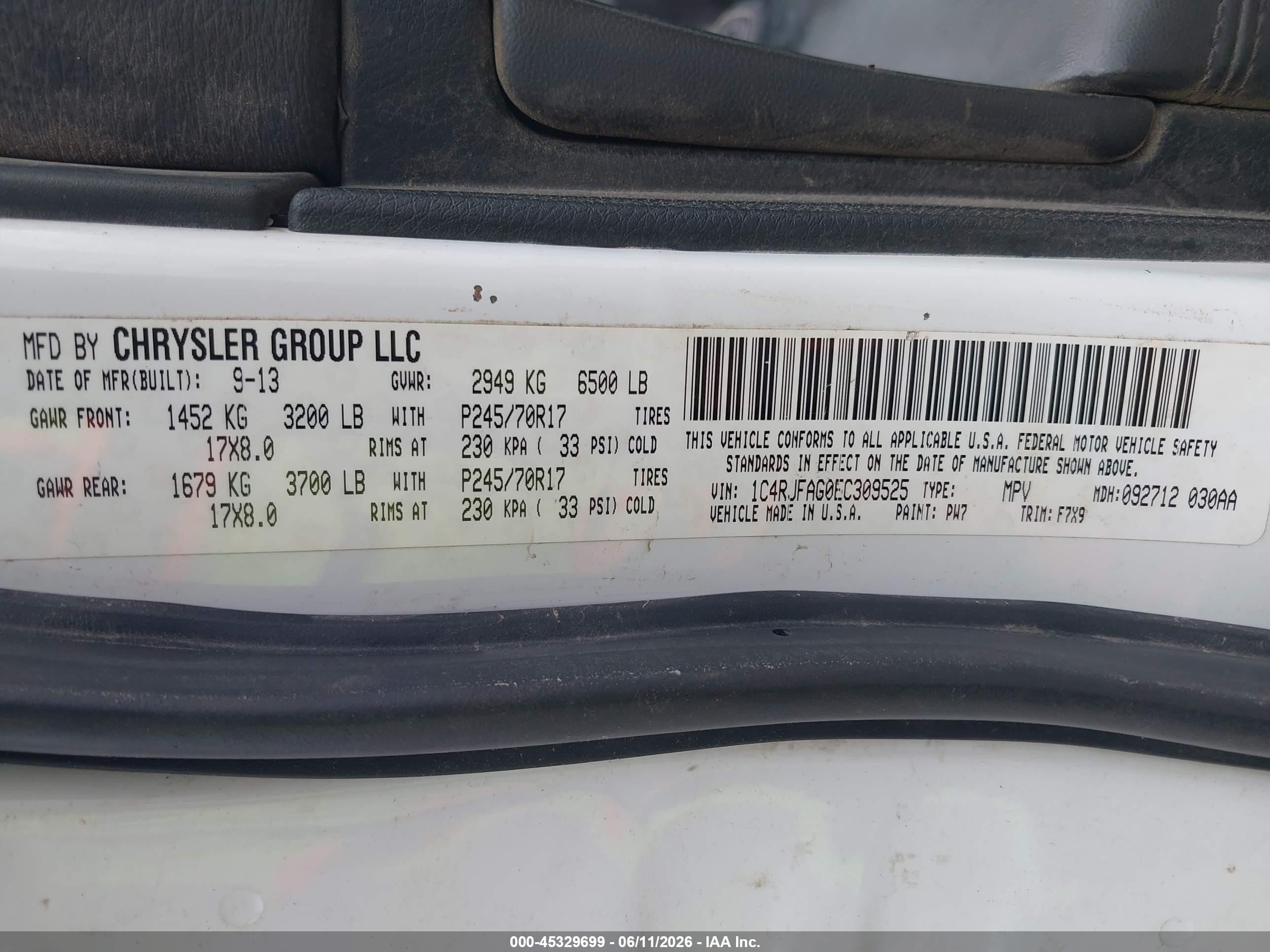2014 Jeep Grand Cherokee Laredo Белый vin: 1C4RJFAG0EC309525