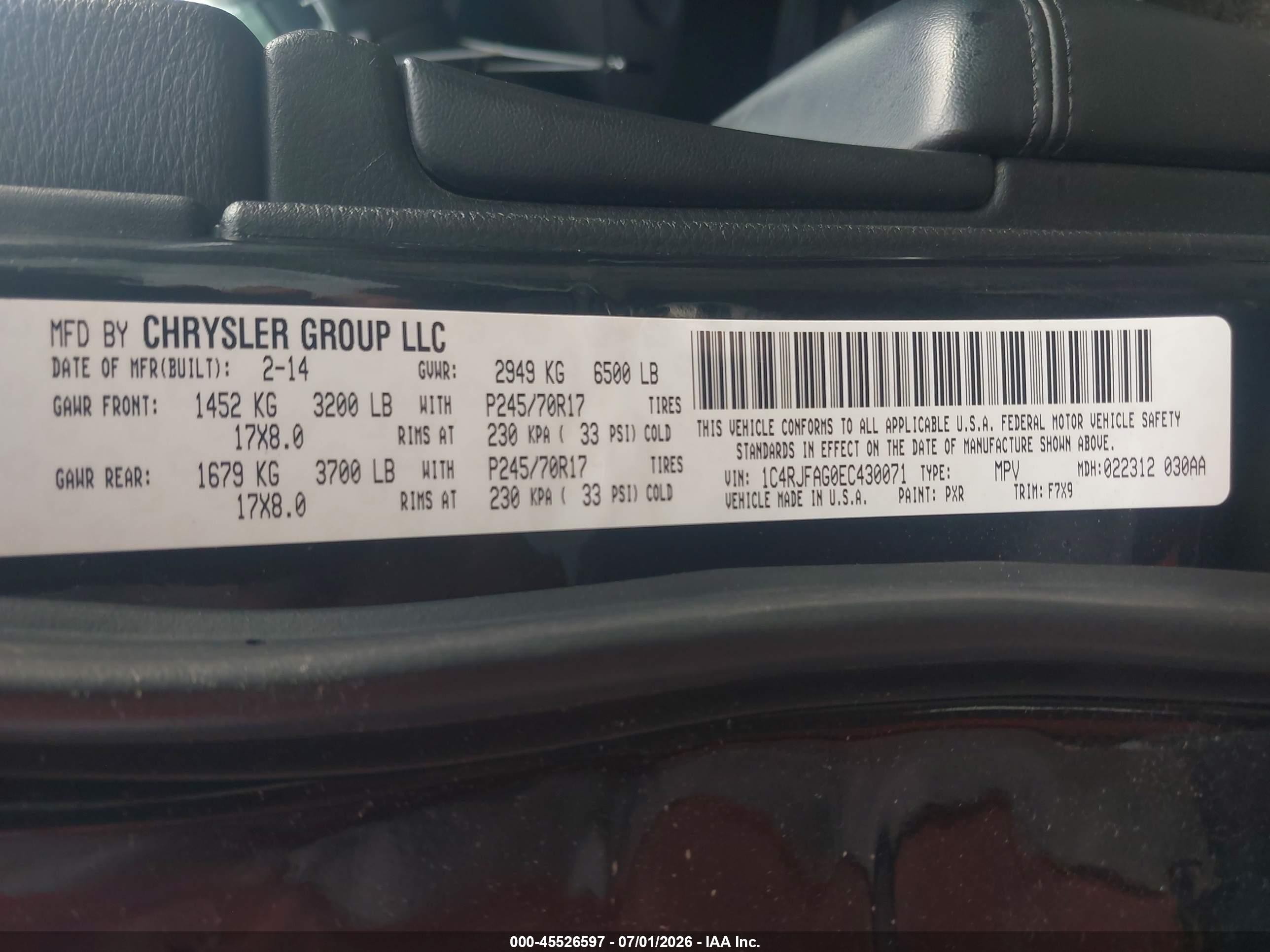 2014 Jeep Grand Cherokee Laredo Black vin: 1C4RJFAG0EC430071