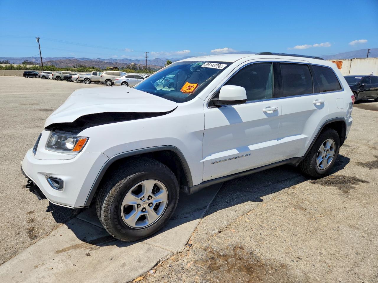 2015 Jeep Grand Cherokee Laredo White vin: 1C4RJFAG0FC183569
