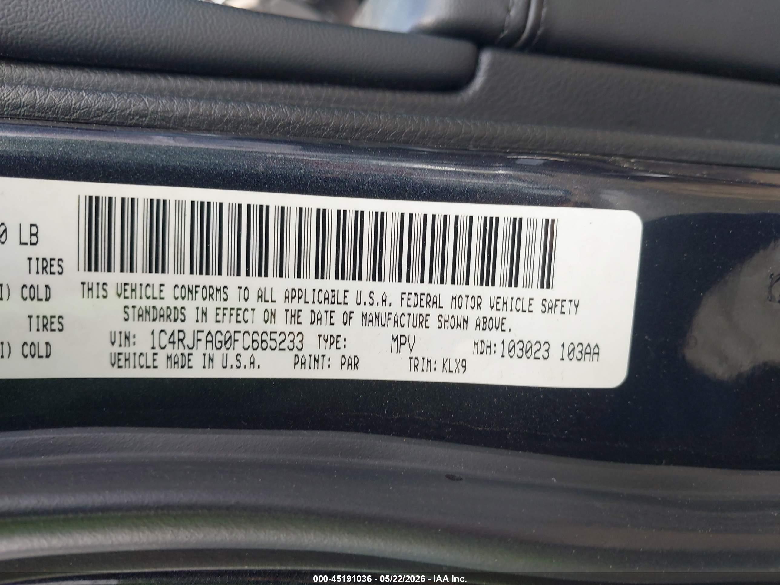 2015 Jeep Grand Cherokee Altitude Gray vin: 1C4RJFAG0FC665233