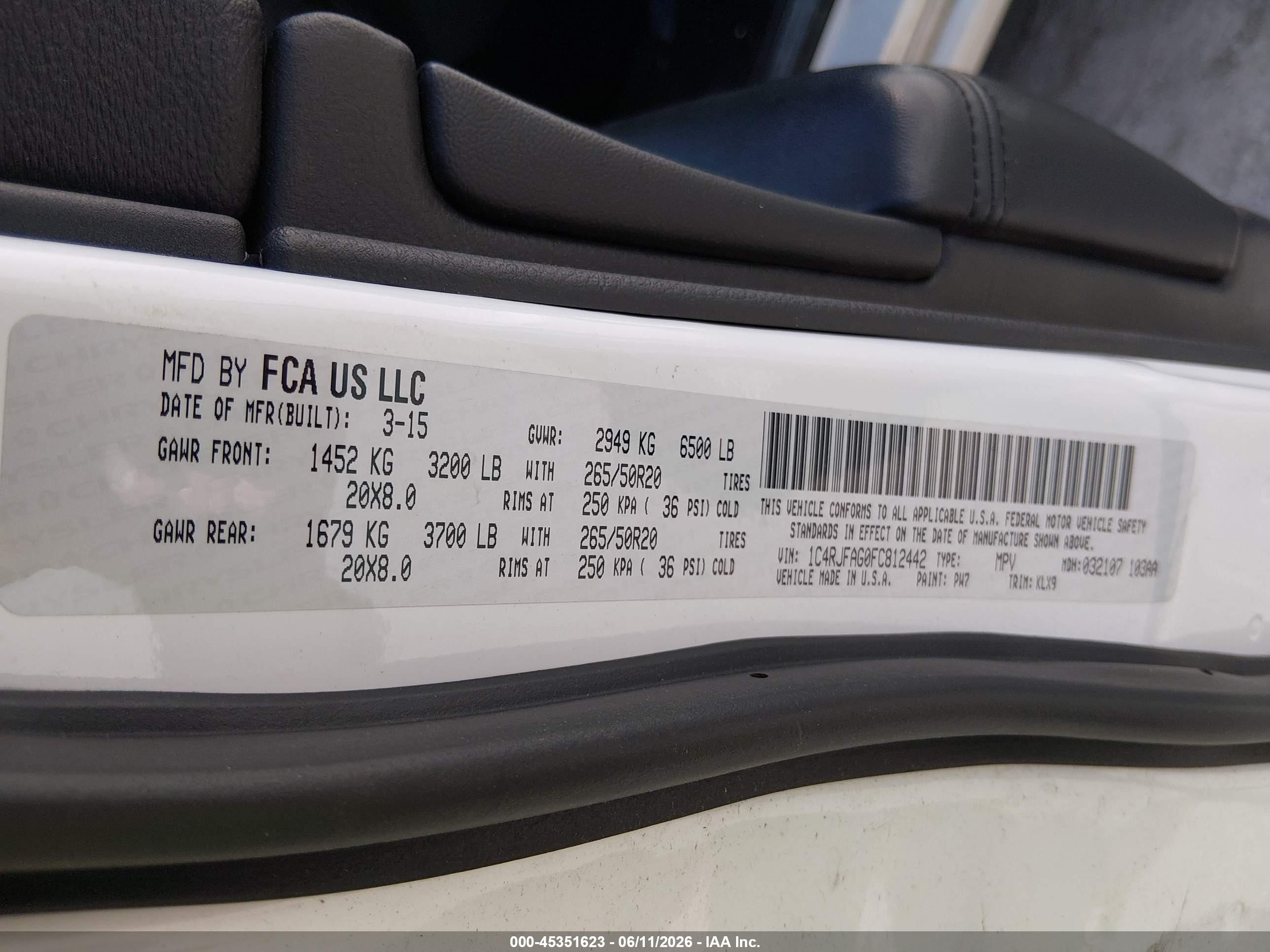 2015 Jeep Grand Cherokee Altitude White vin: 1C4RJFAG0FC812442