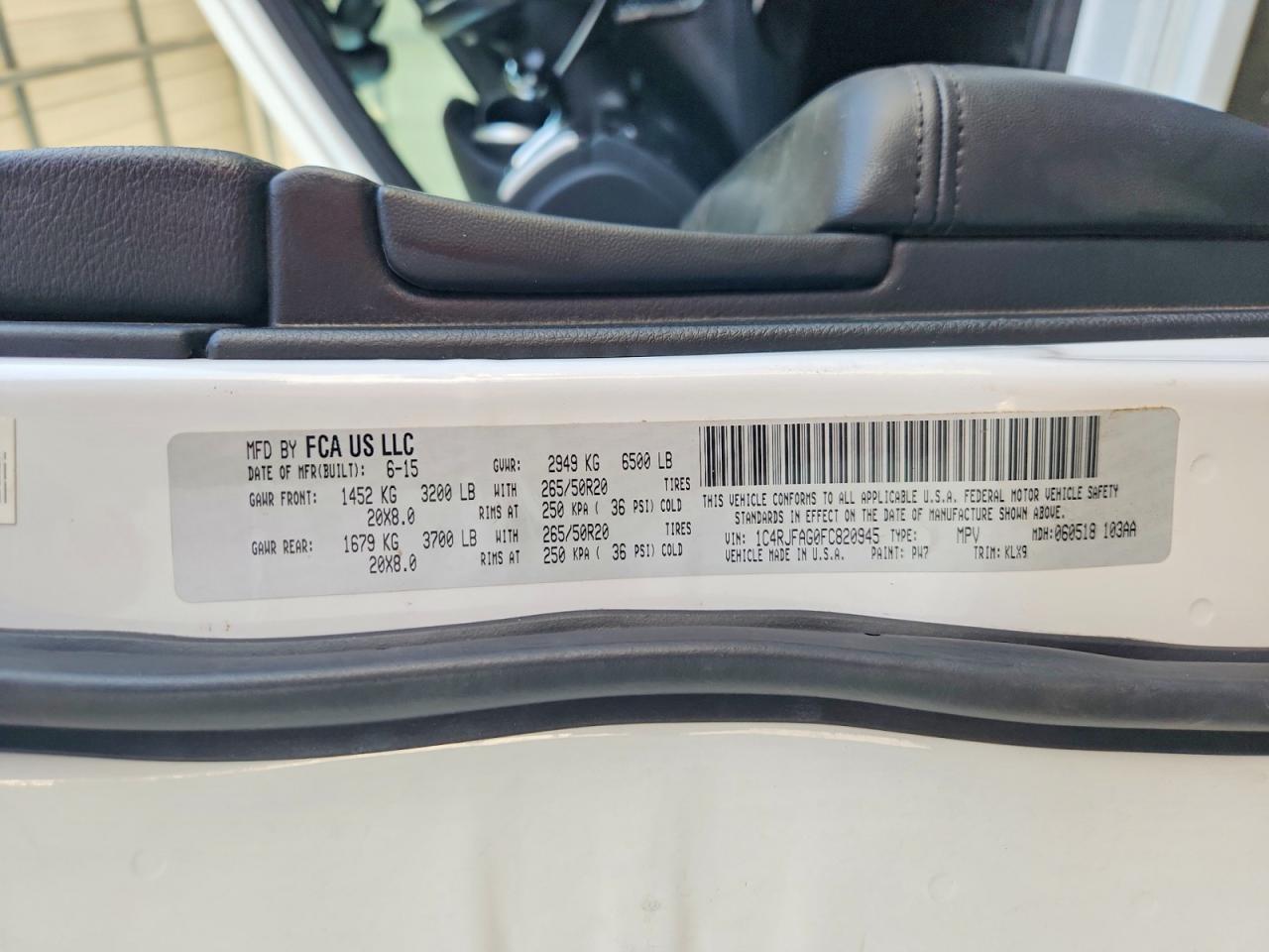 2015 Jeep Grand Cherokee Laredo White vin: 1C4RJFAG0FC820945