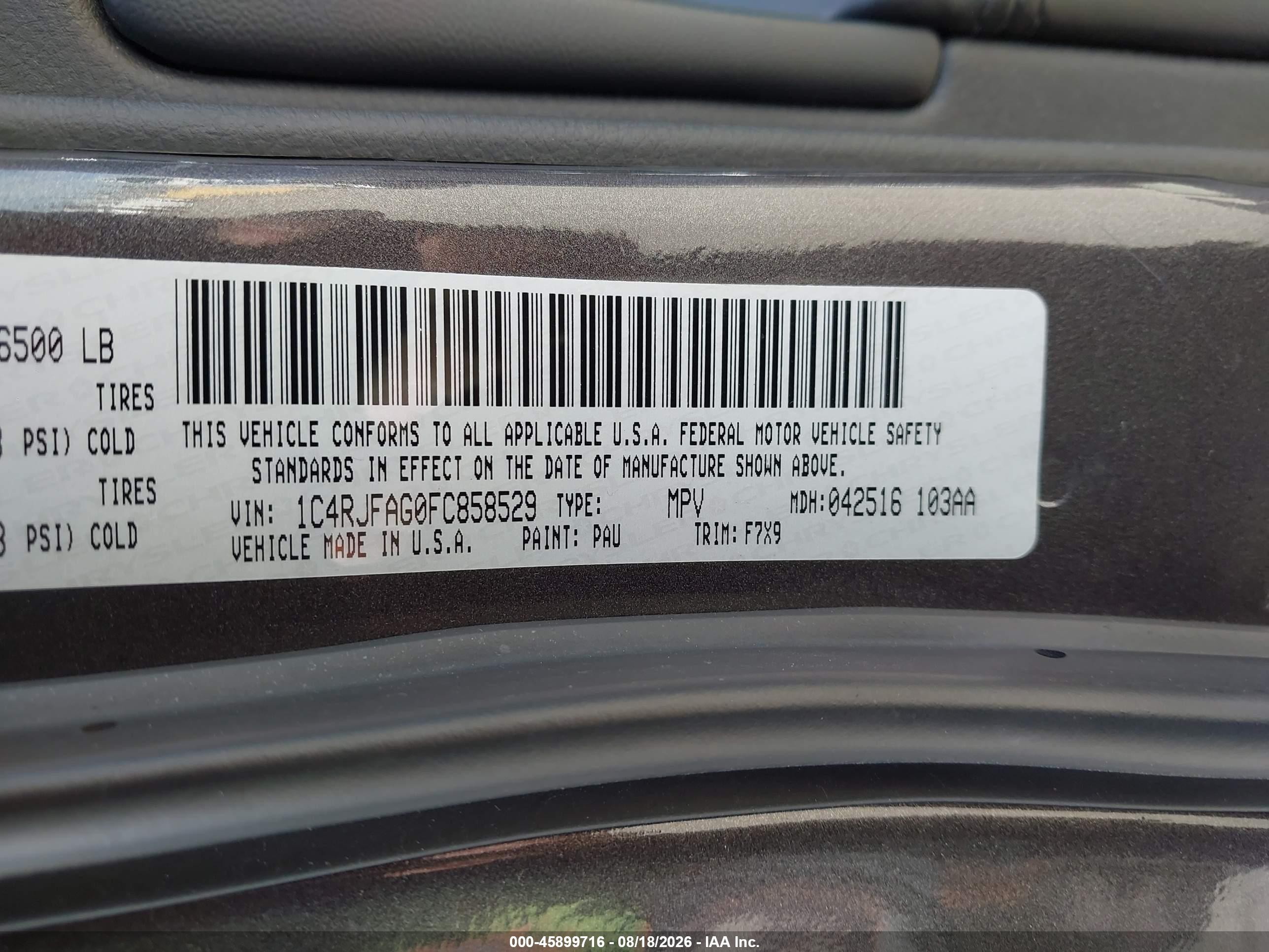 2015 Jeep Grand Cherokee Laredo Gray vin: 1C4RJFAG0FC858529