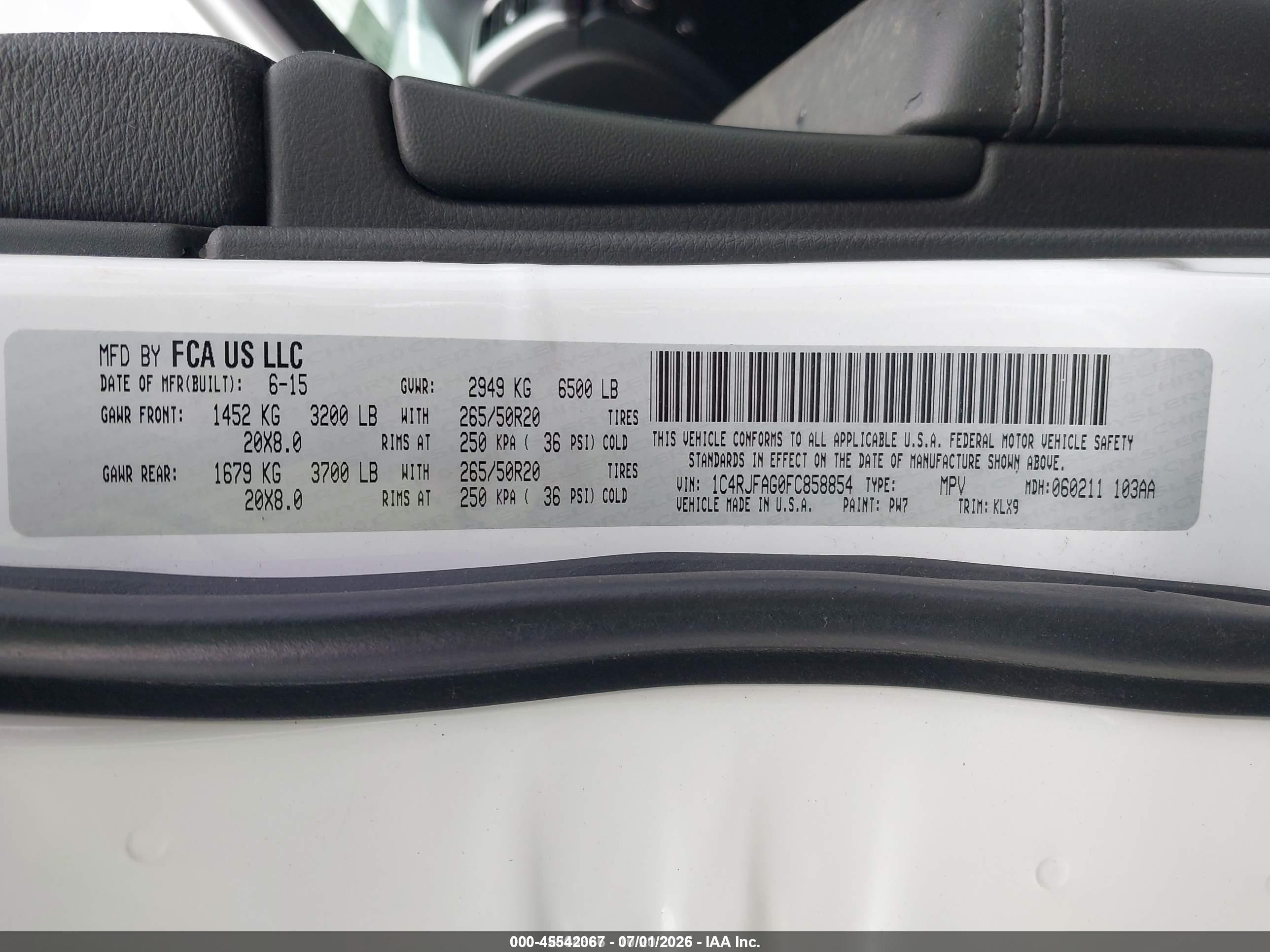 2015 Jeep Grand Cherokee Altitude White vin: 1C4RJFAG0FC858854